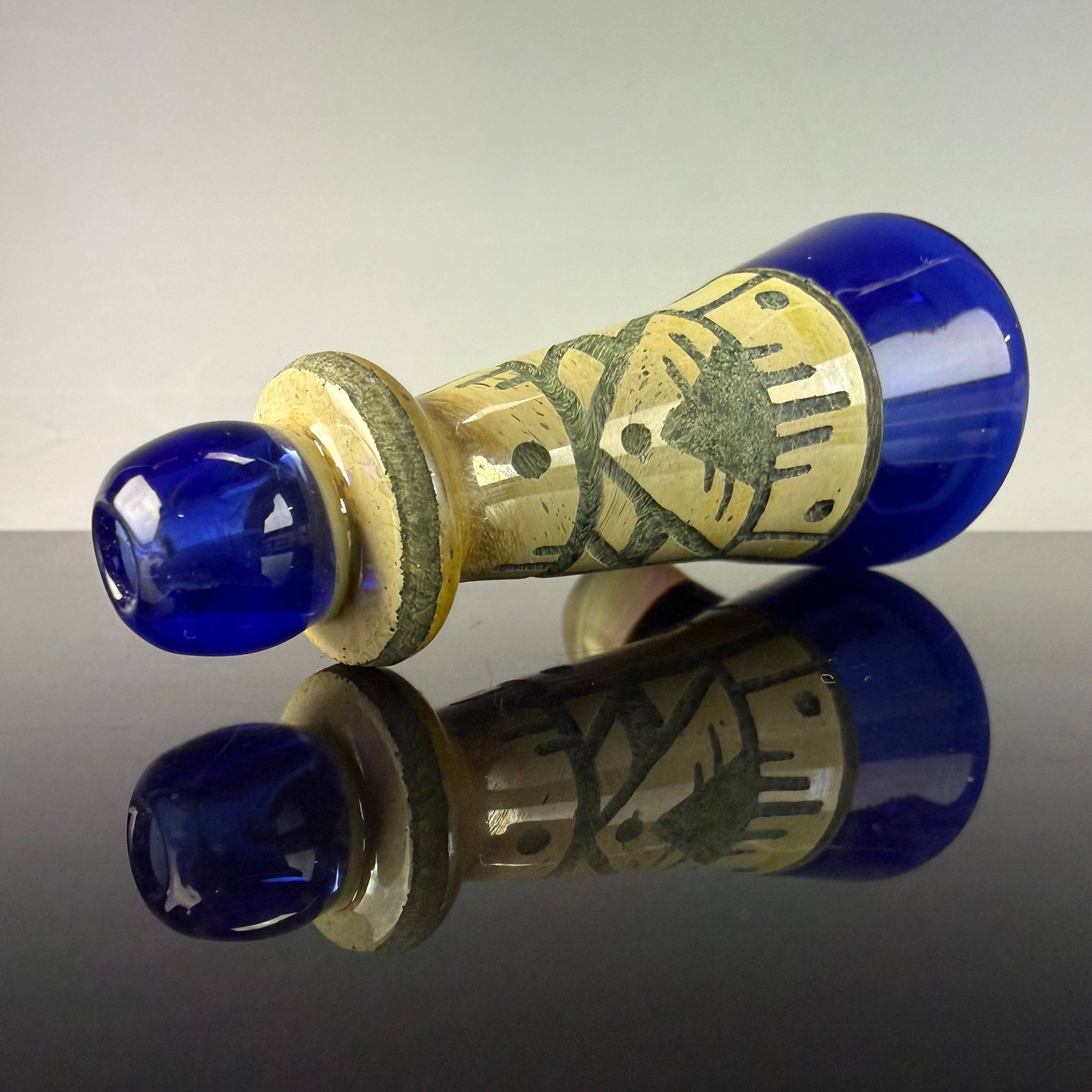 "Trillian Blue" Handcarved Chillum by Corey Clark