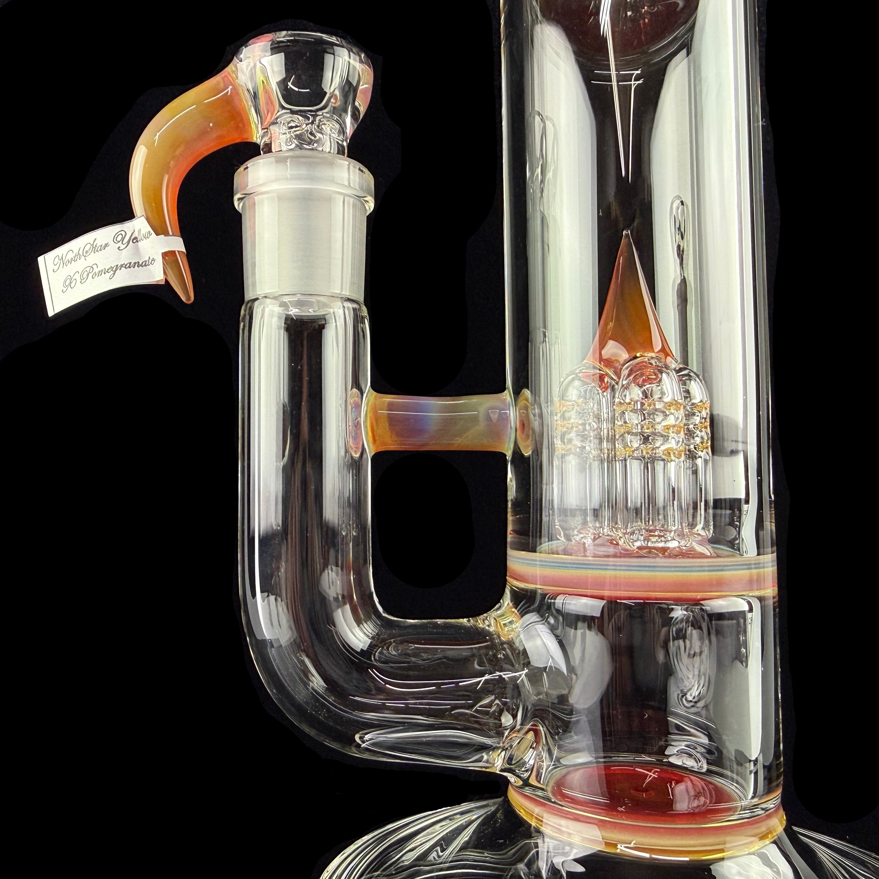 PA "NS Yellow & Pomegranate" Inv 4 to Gridded 8 Tree + 2X Cold Seals by Sovereignty Glass