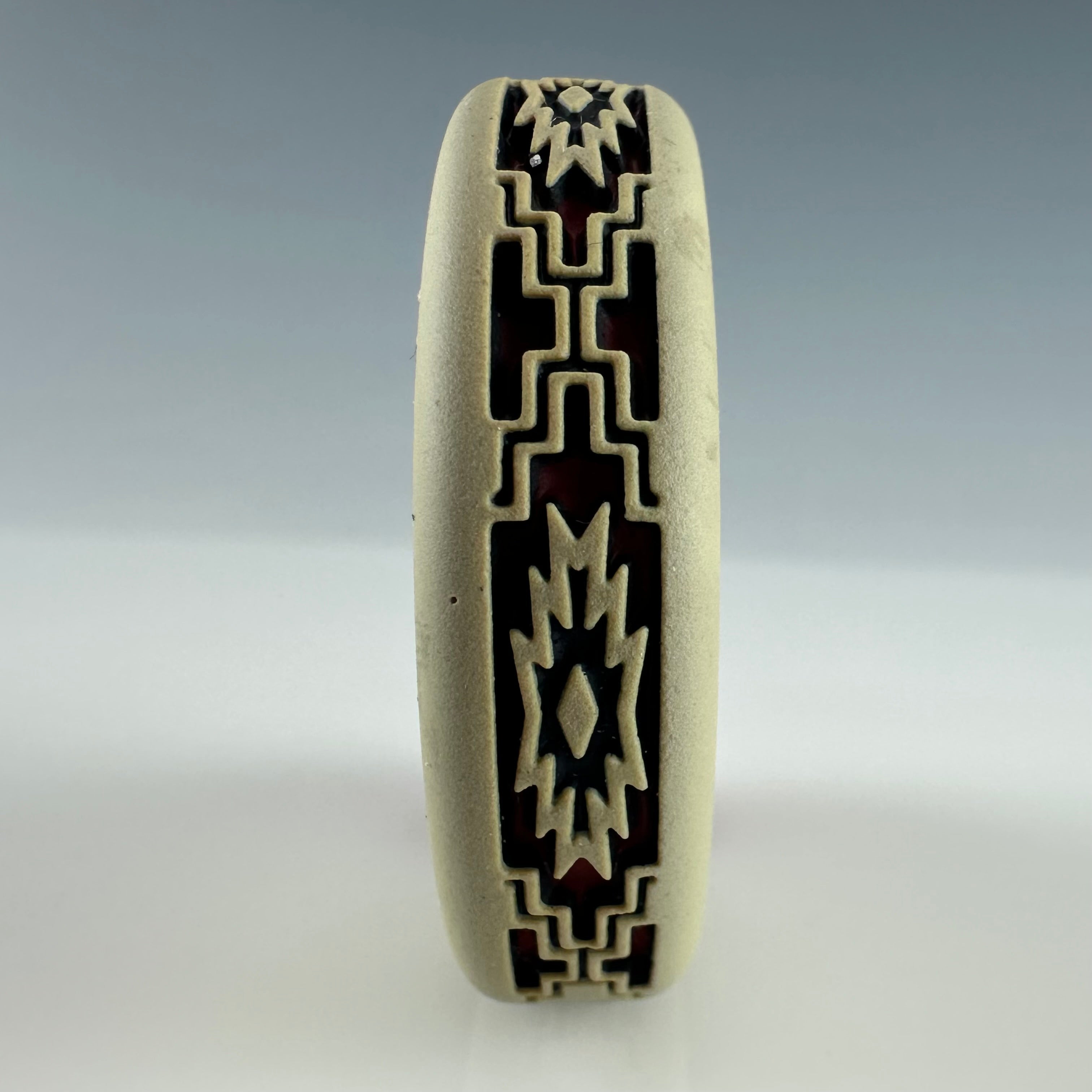 "Nahui Ollin" Sandblasted Pendant by GlassMaze