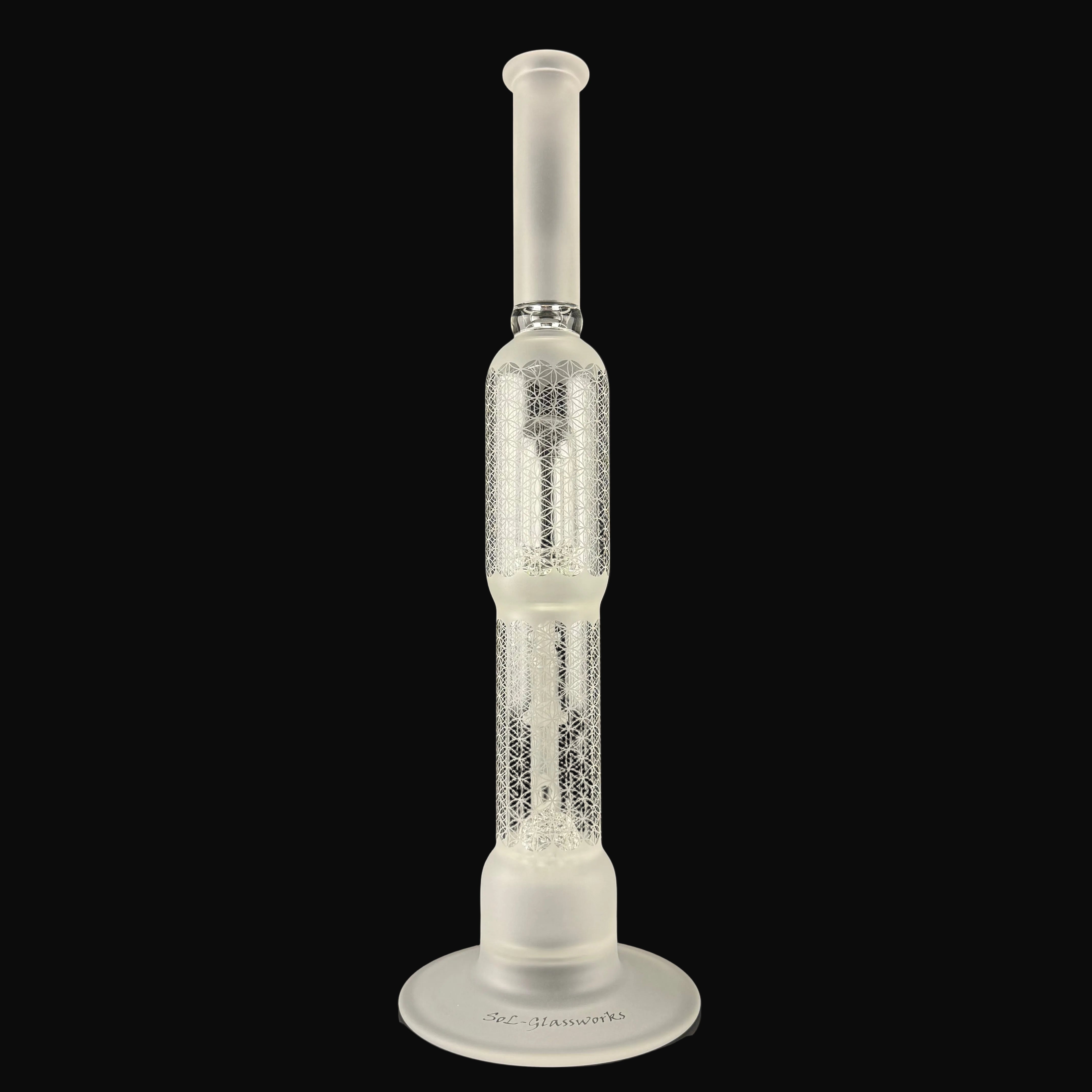 "Sacred G Etched" Dub Lace Sphere V3 by SOL Glassworks