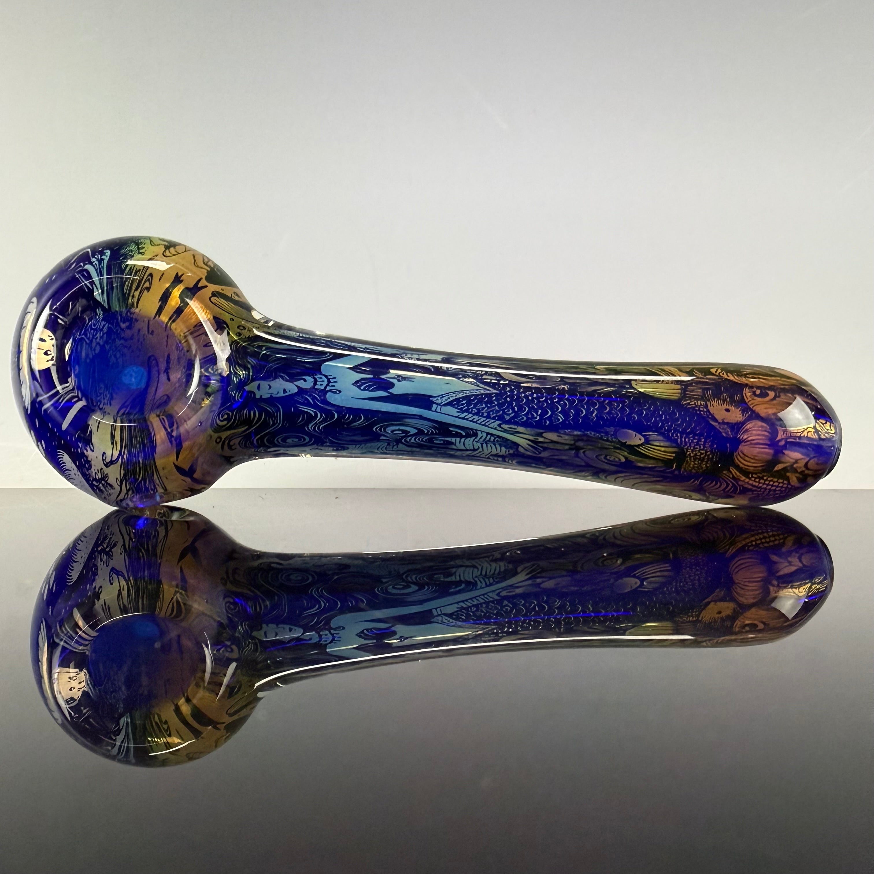 "Mermaid" Laser Etched Handpipe by Elevator Glass