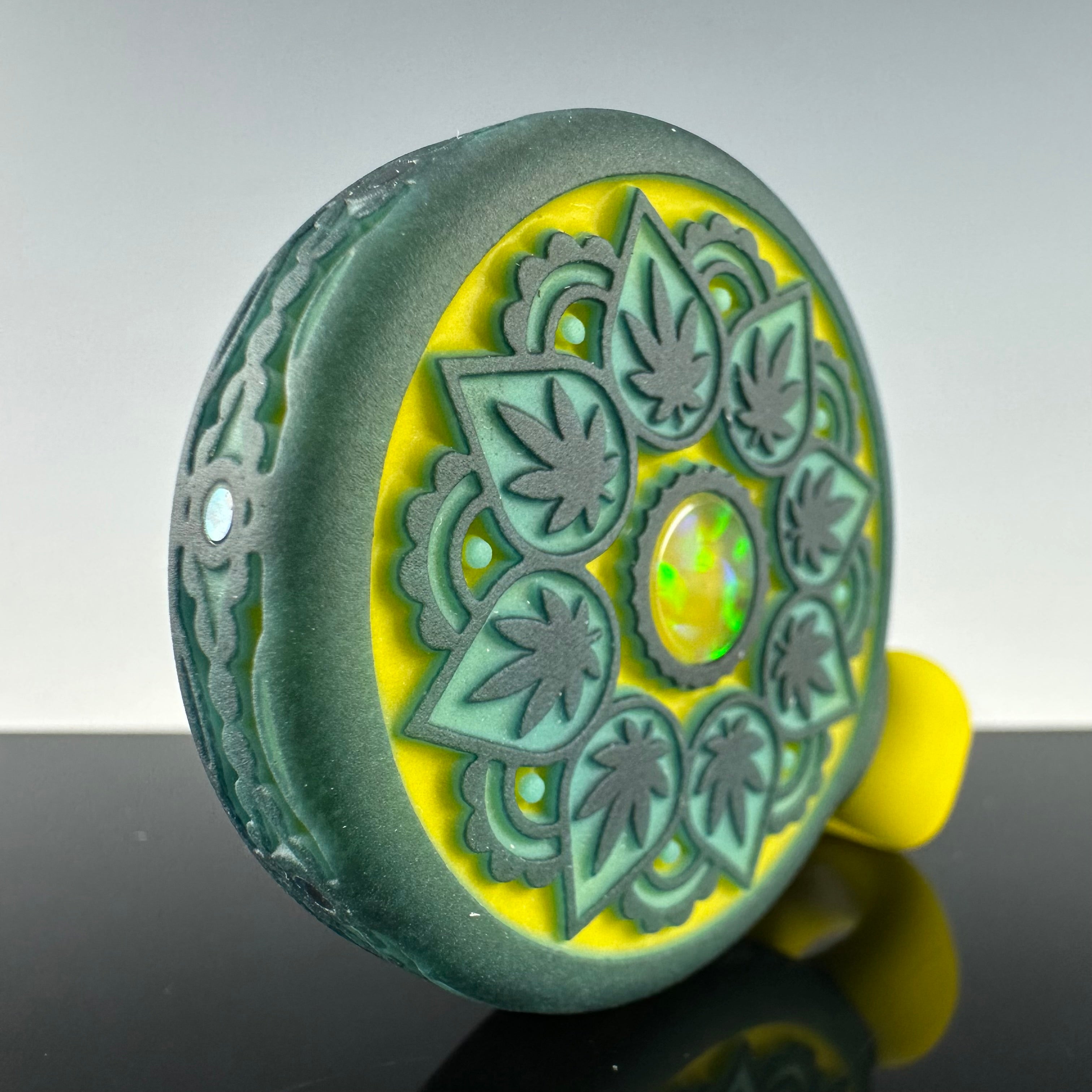 "Cannabis Mandala" Pendant by GlassMaze