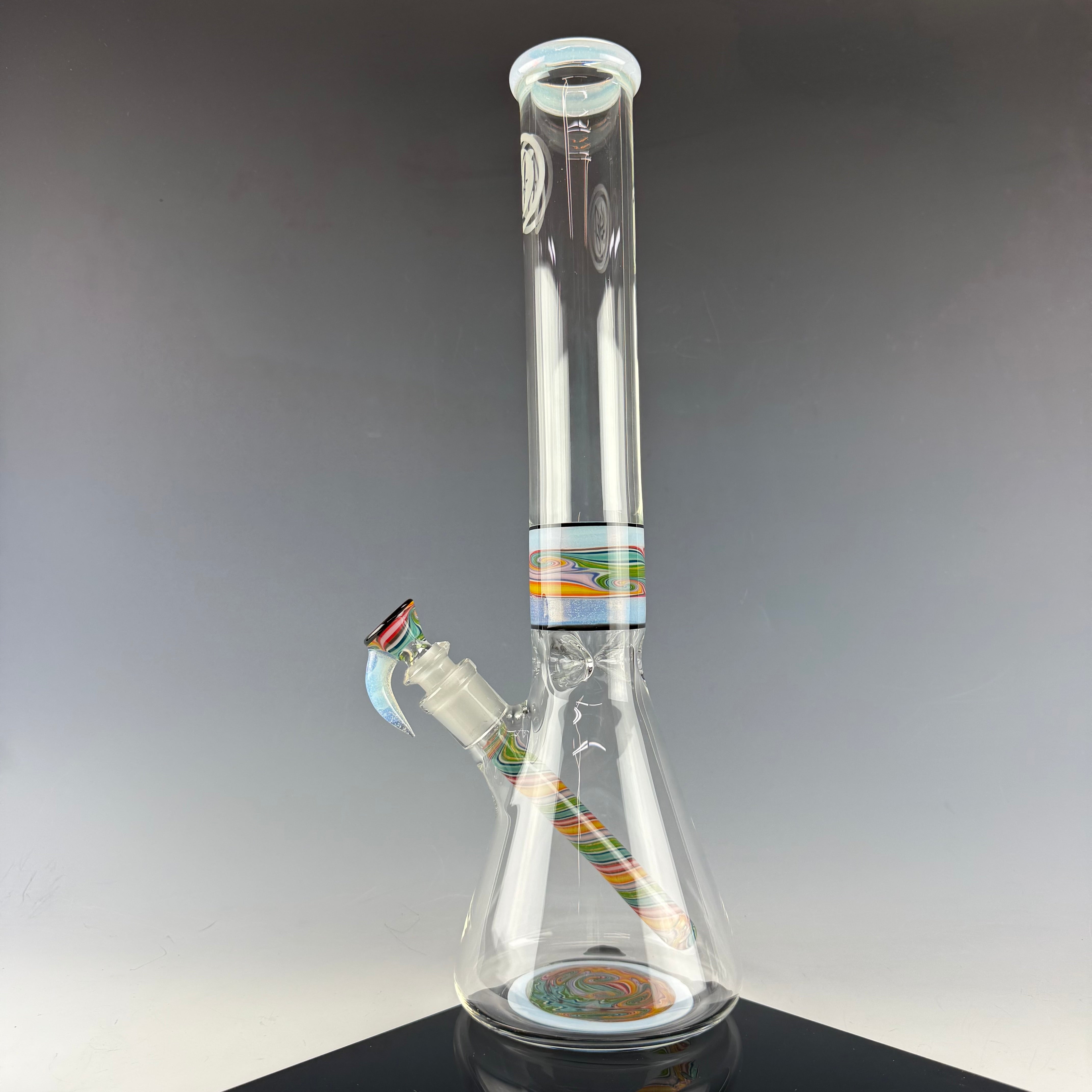 "Secret White" 16" Wig Wag Beaker by OJ Flame