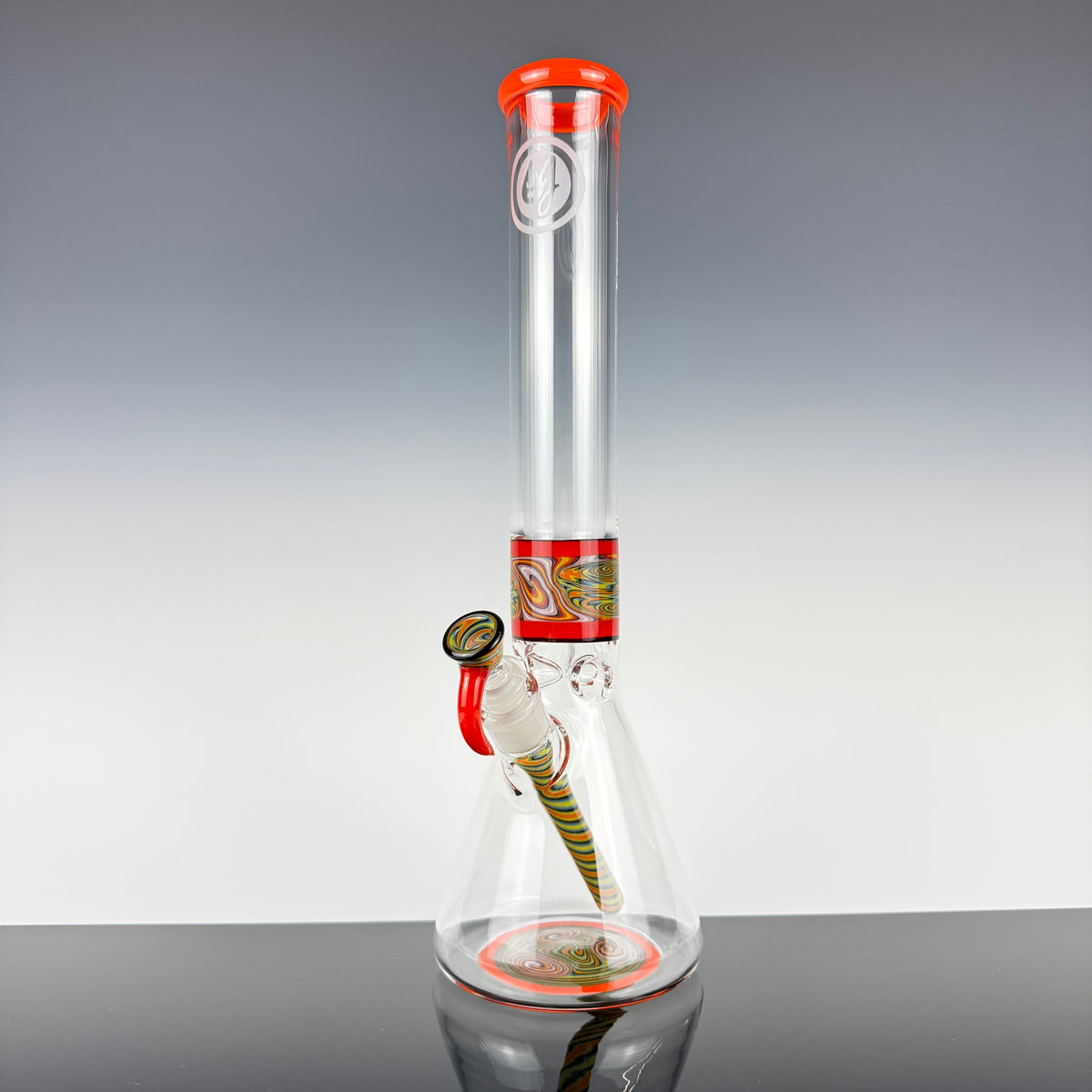 "Burnt Orange" Sectional 16" Wig Wag Beaker by OJ Flame
