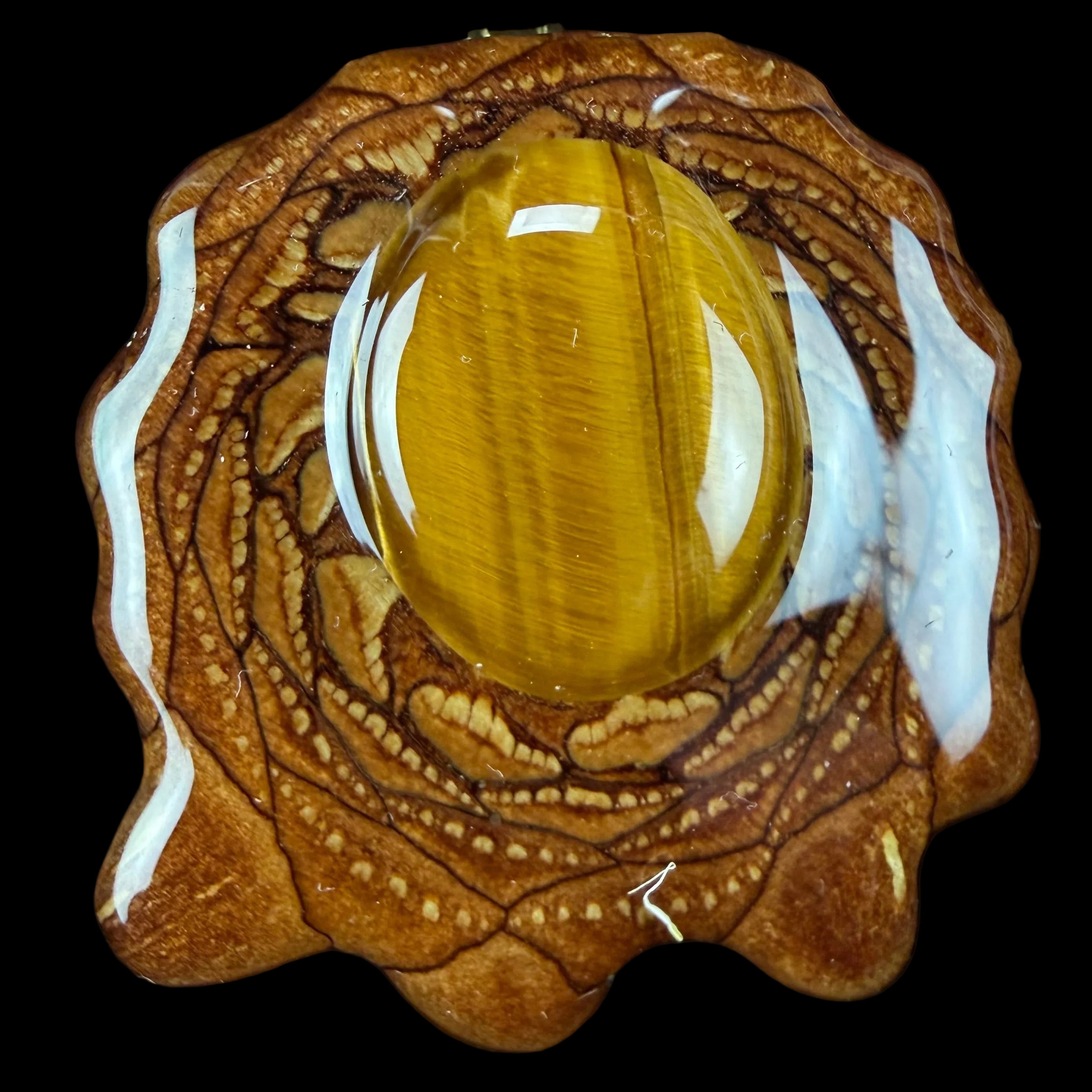 Yellow Tiger's Eye Pendant by Third Eye Pinecones