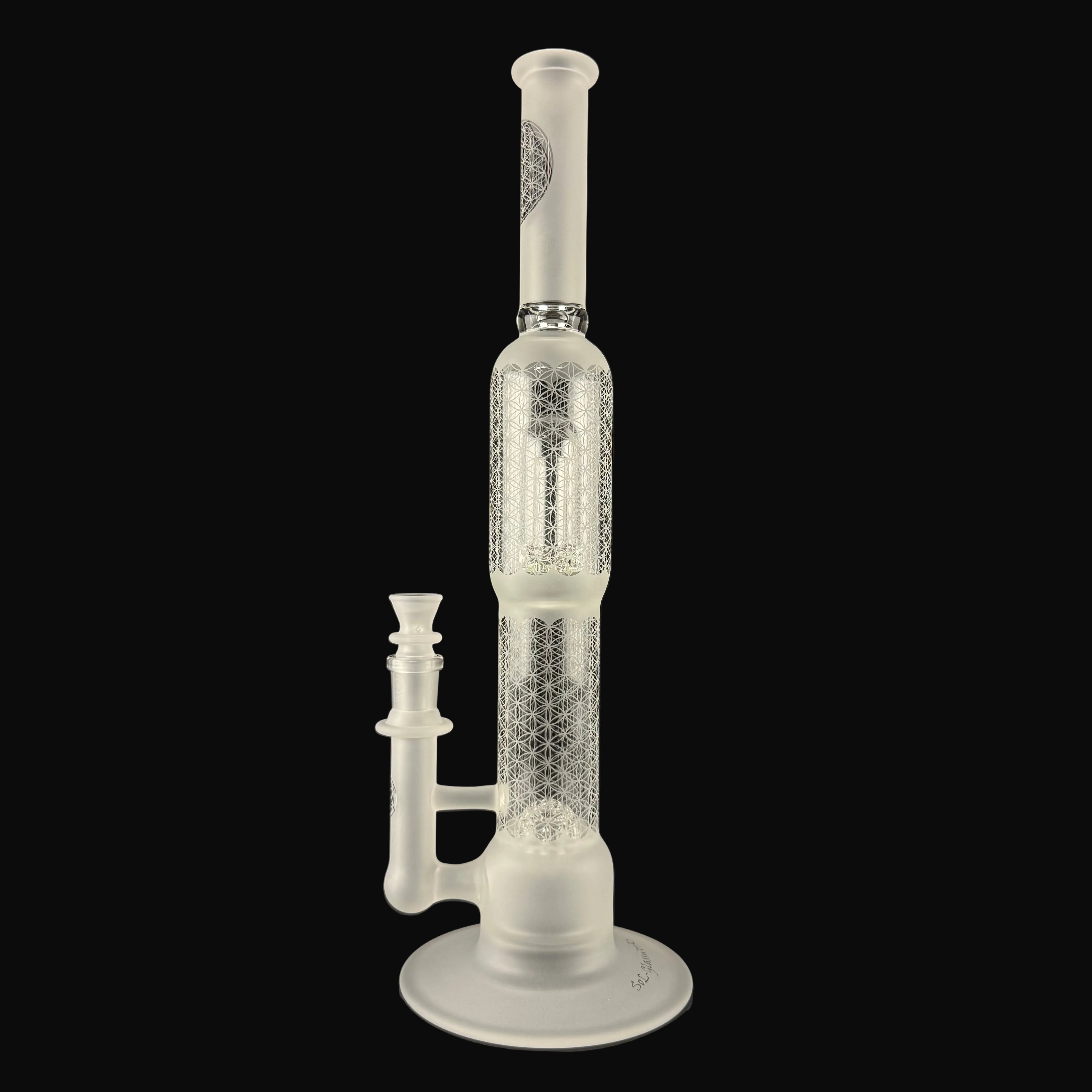 "Sacred G Etched" Dub Lace Sphere V3 by SOL Glassworks