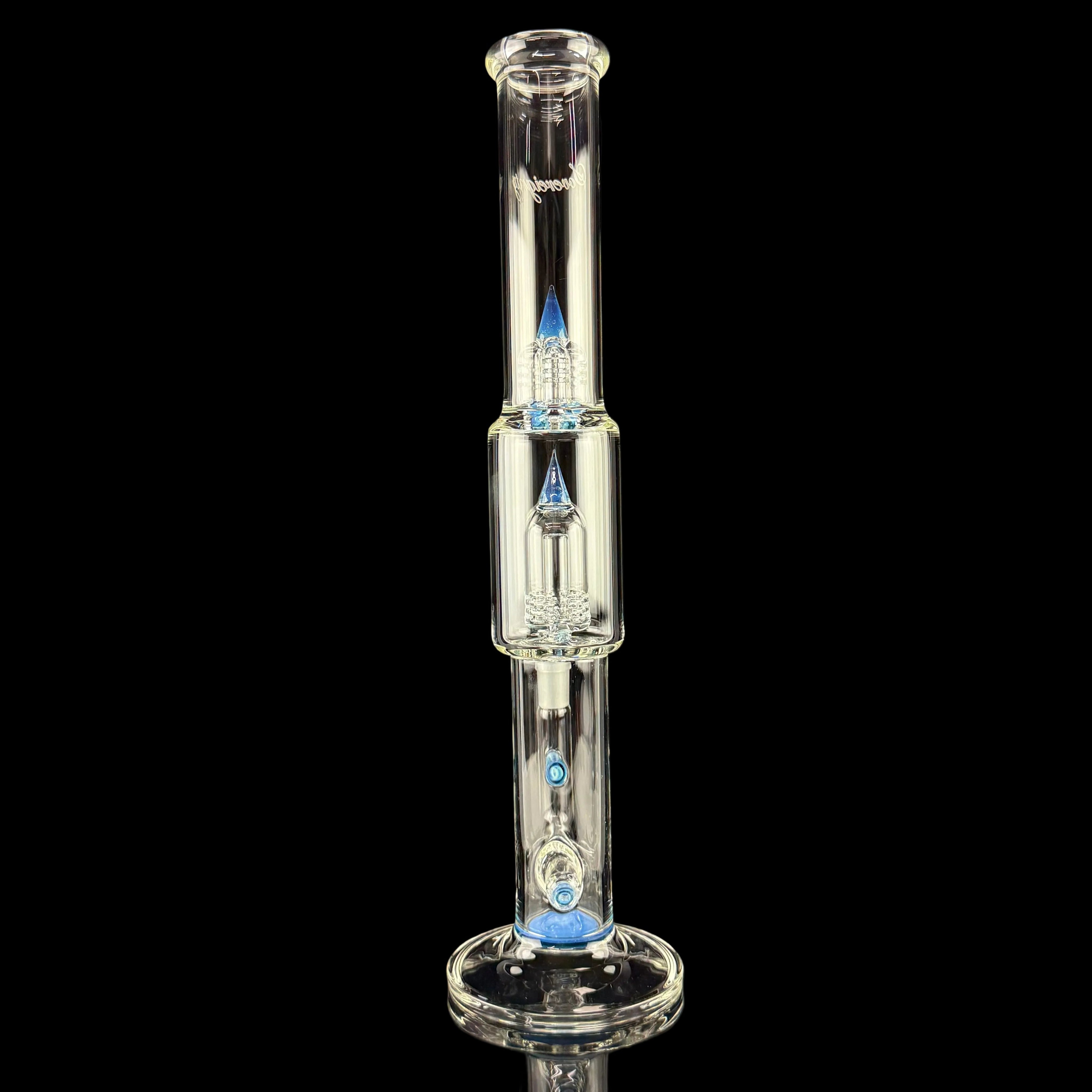 PA "Blue Stardust over Ghost" Mini Grid Dome SN 16mm 6 Cut DownGrid by Sovereignty Glass