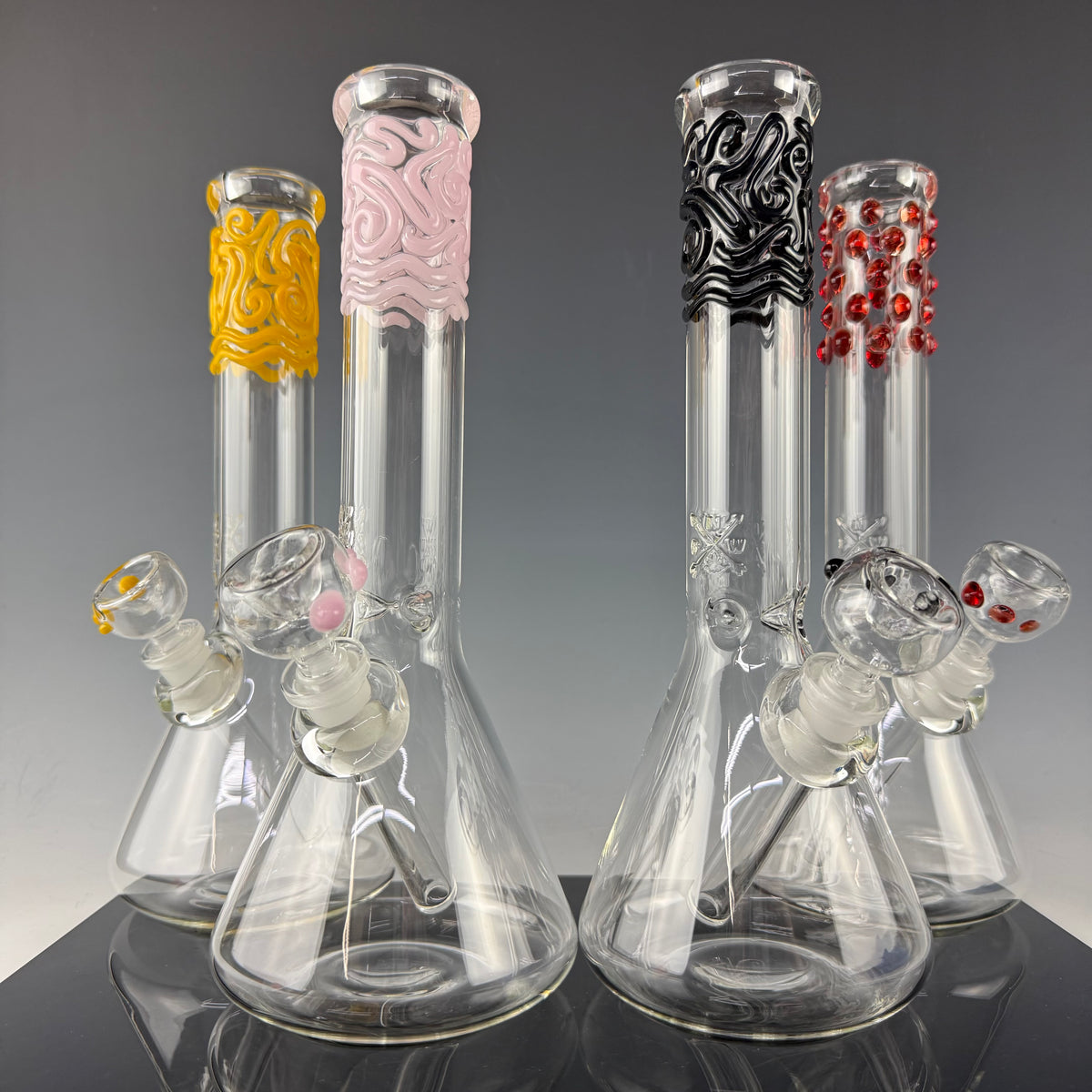 Worked Top 38mm Beaker Waterpipe by Mary Jane's Glass