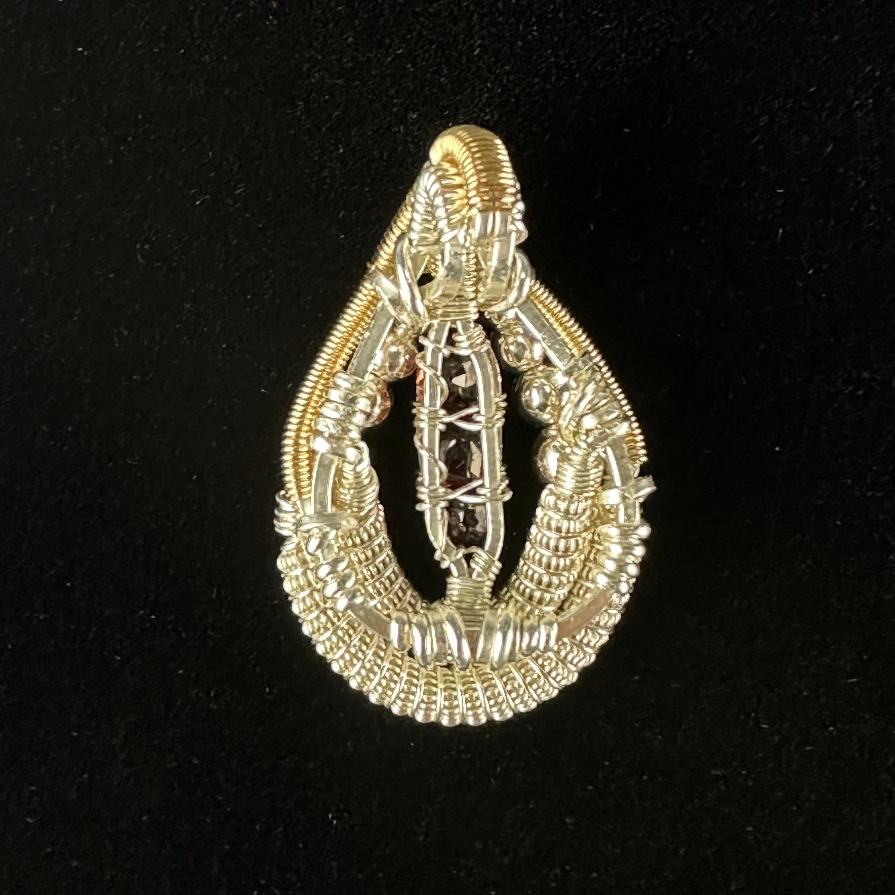Almendine Garnet Wire Wrapped Pendant by Cosmic Wraps
