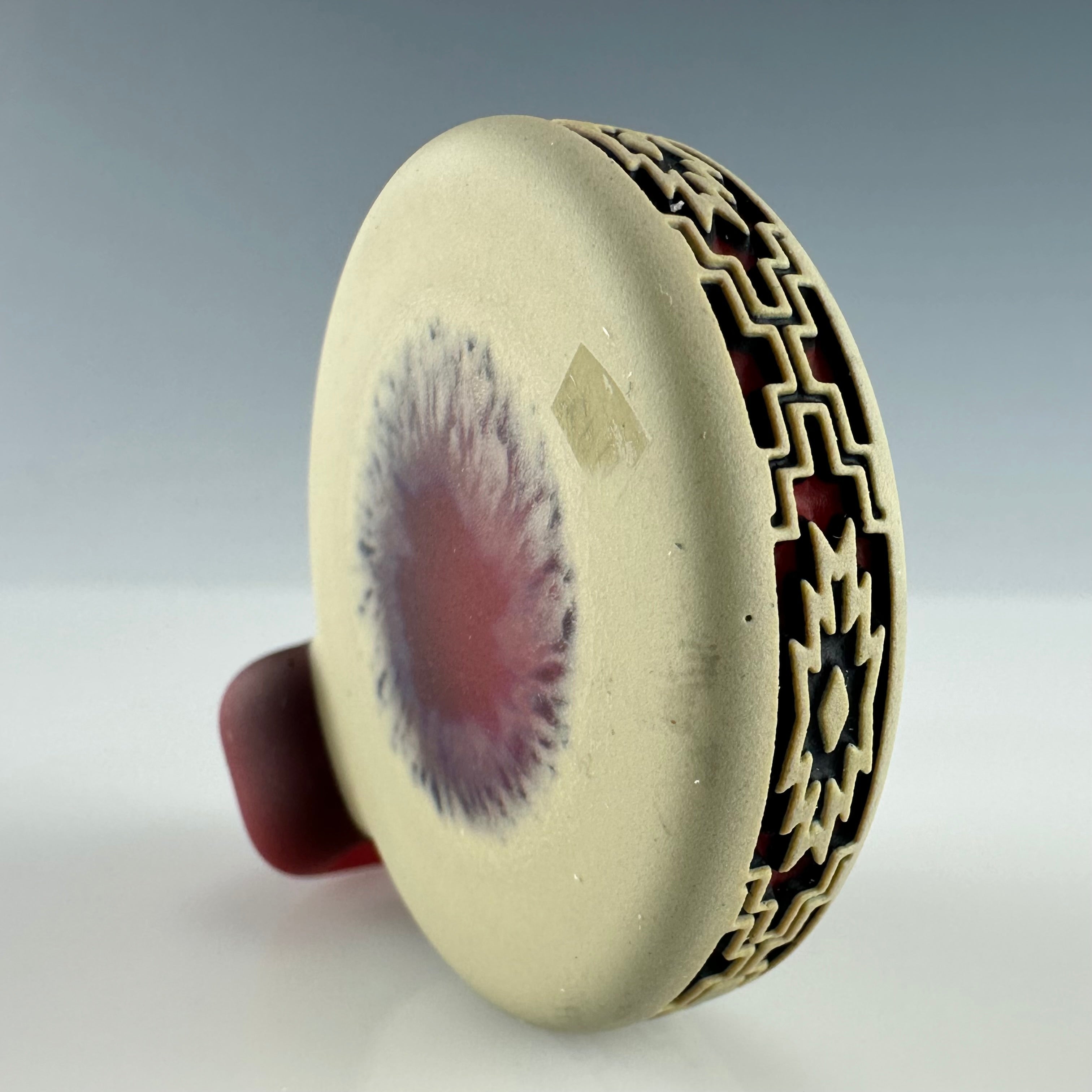 "Nahui Ollin" Sandblasted Pendant by GlassMaze