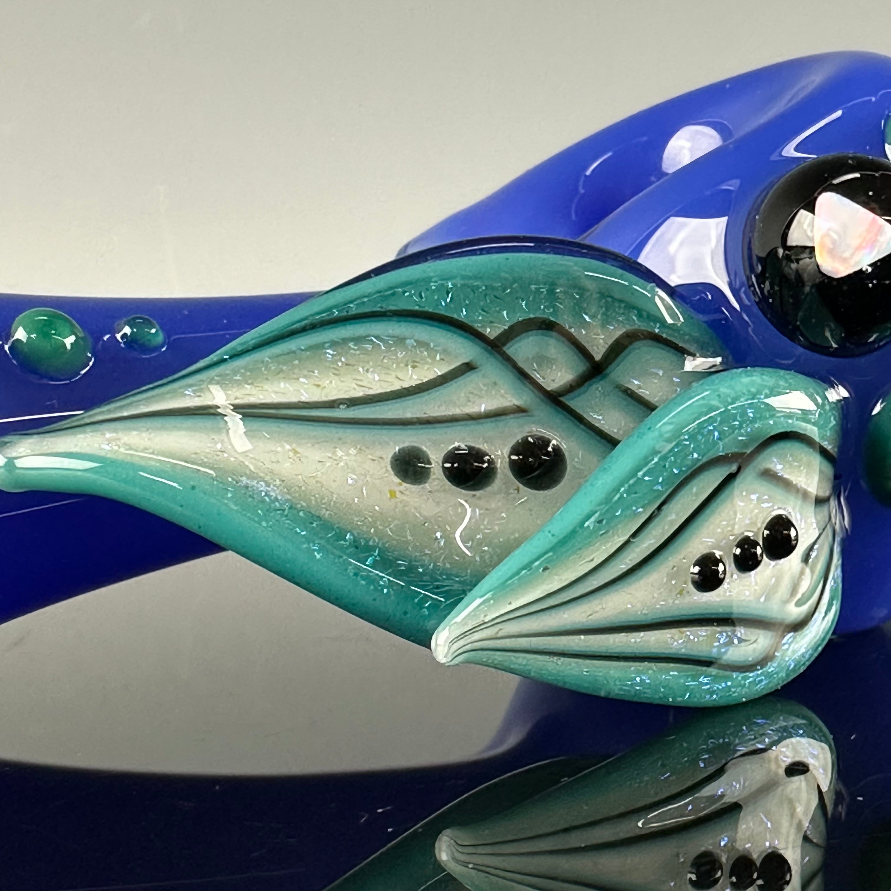 "Blue Cheese" Reversal Spoon by Blossom Glass