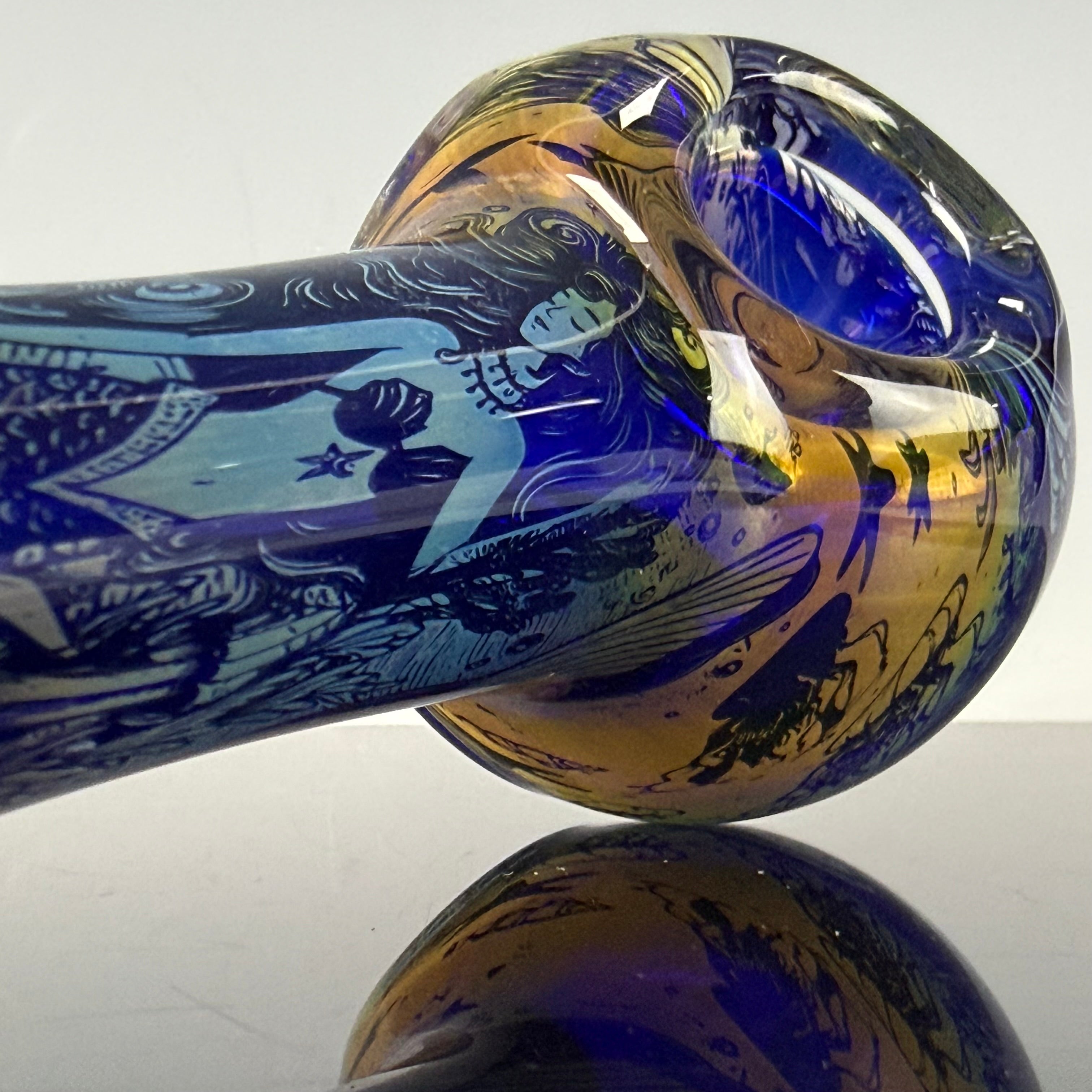 "Mermaid" Laser Etched Handpipe by Elevator Glass