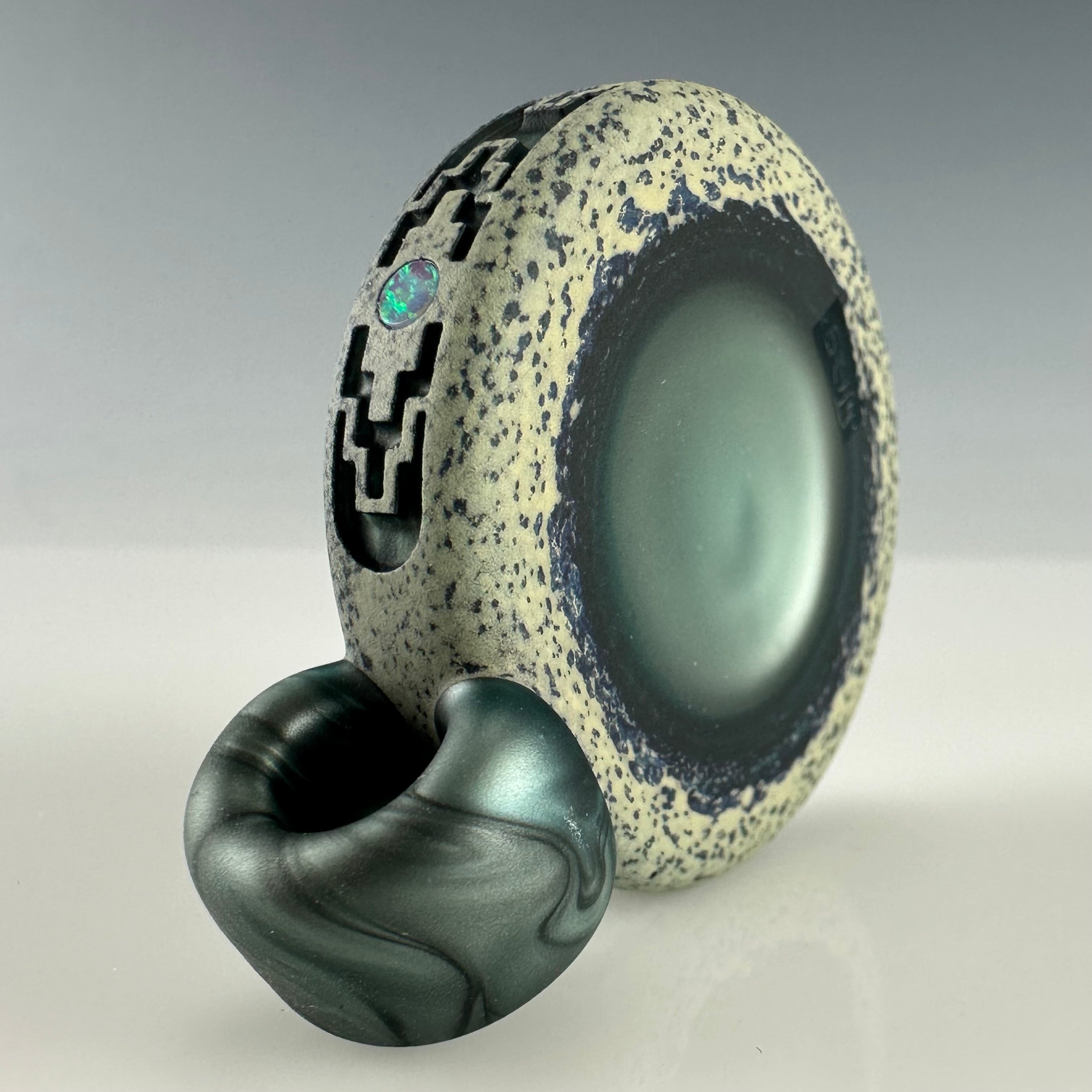 "Mayan Temple" Sandblasted Pendant by GlassMaze