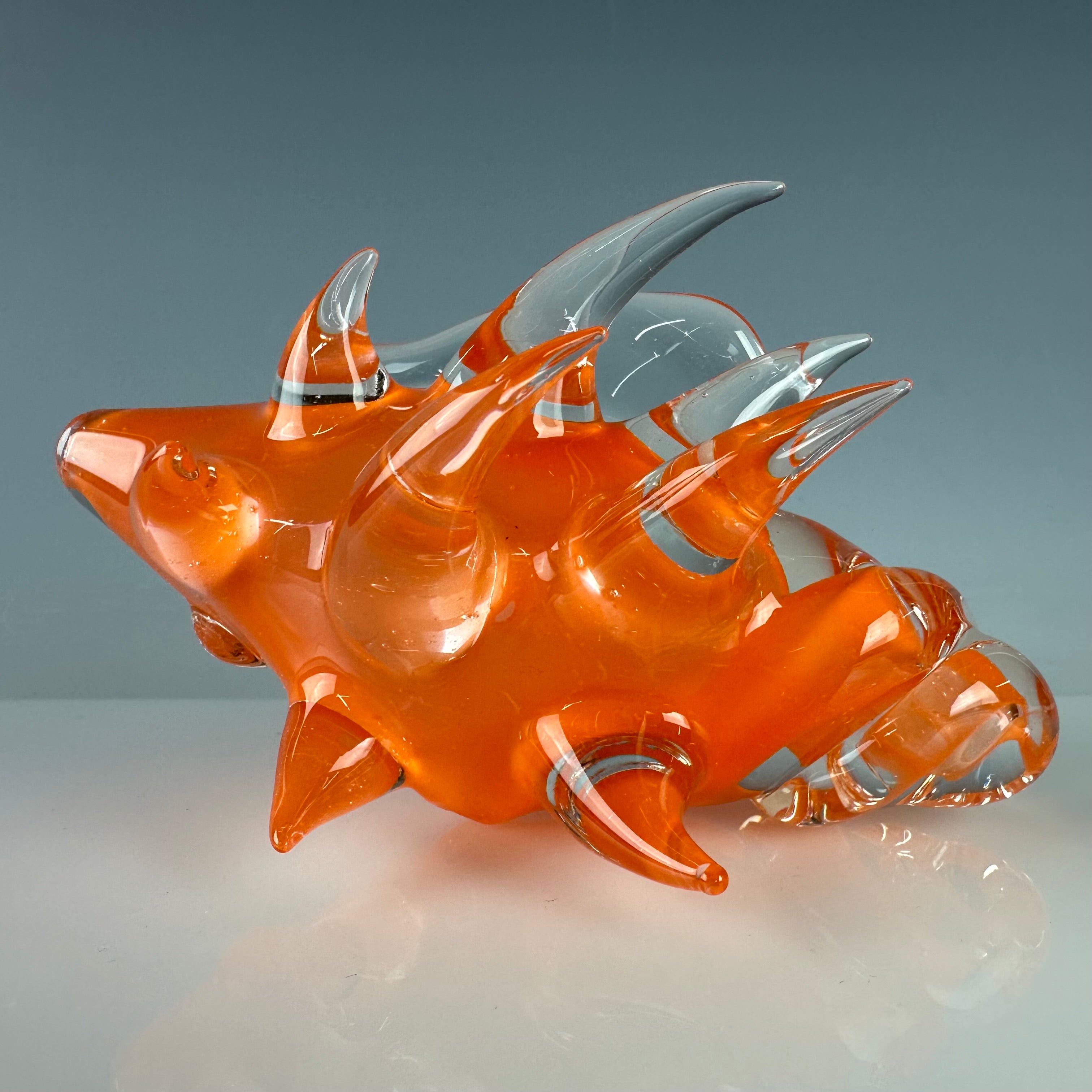"Orange Crayon" Spiked Seashell Handpipe by Christina Cody