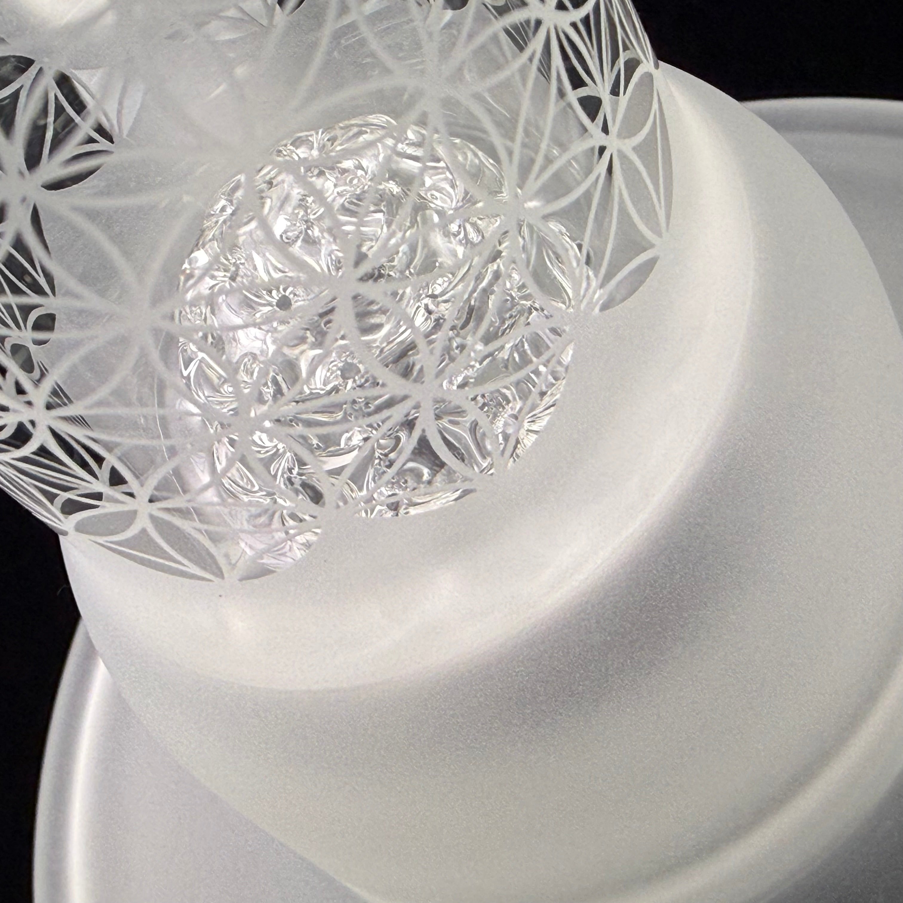 SOL-45 "Sacred G Etched" Lace Sphere by SOL Glassworks