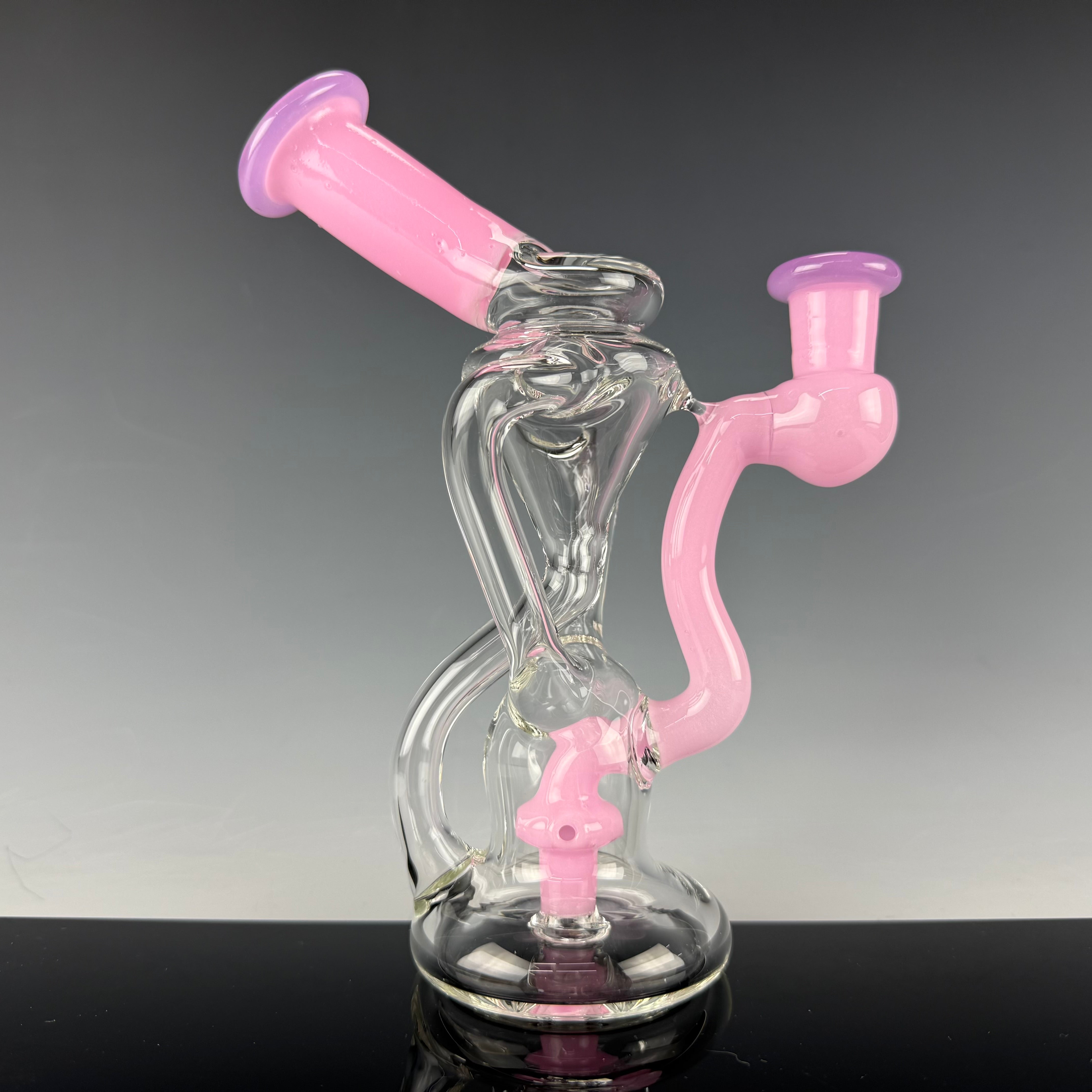 "Pink & Purple" Dual Uptake Floating Recycler by N3rd Glass