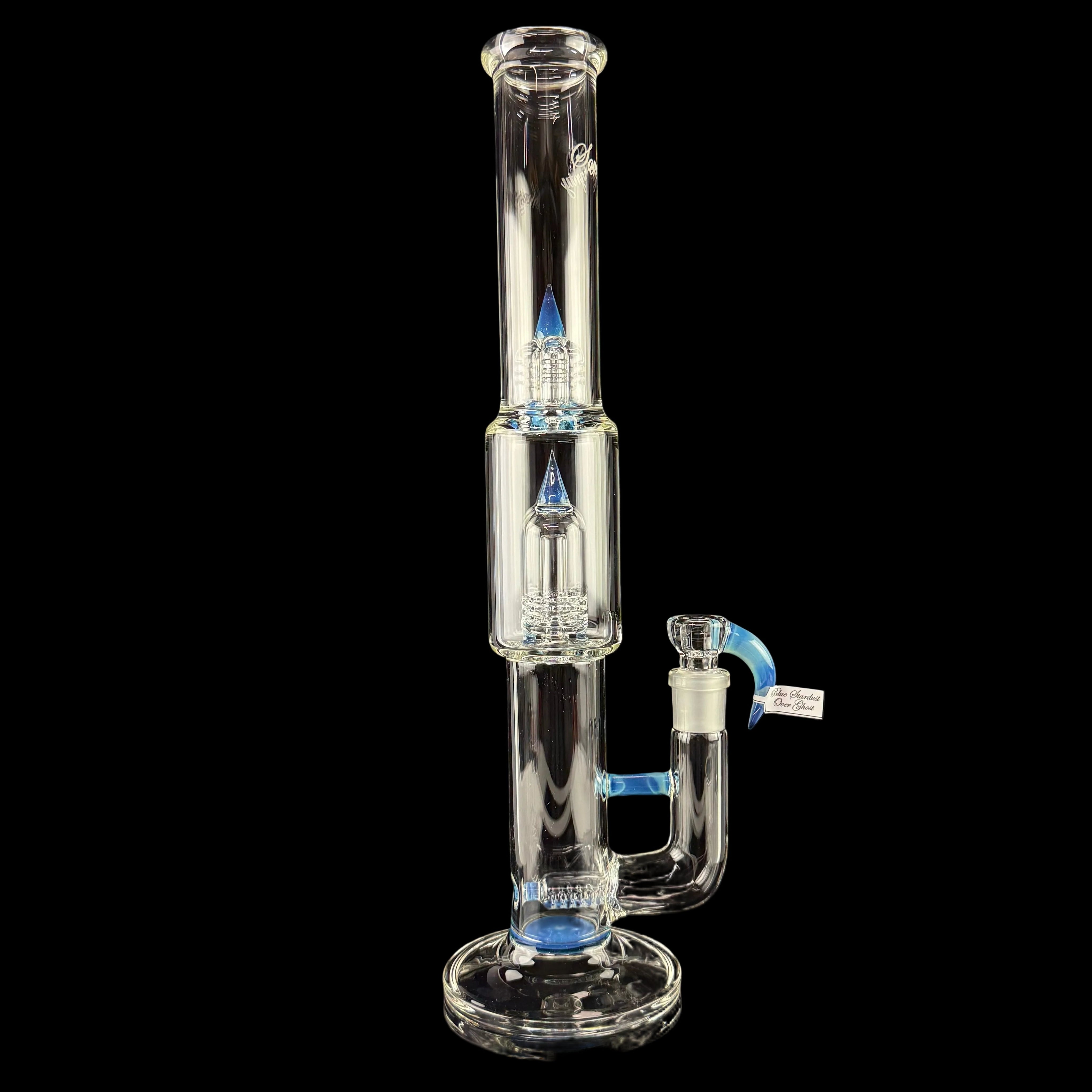 PA "Blue Stardust over Ghost" Mini Grid Dome SN 16mm 6 Cut DownGrid by Sovereignty Glass