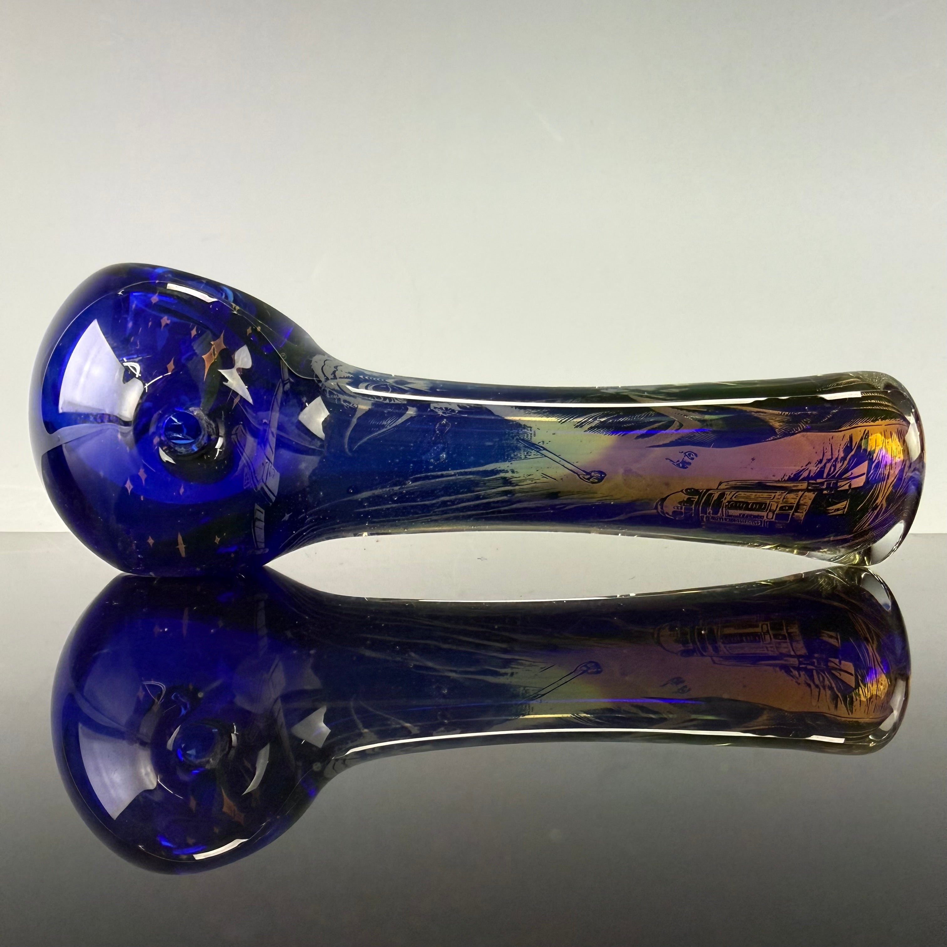 "Yoda" Laser Etched Handpipe by Elevator Glass