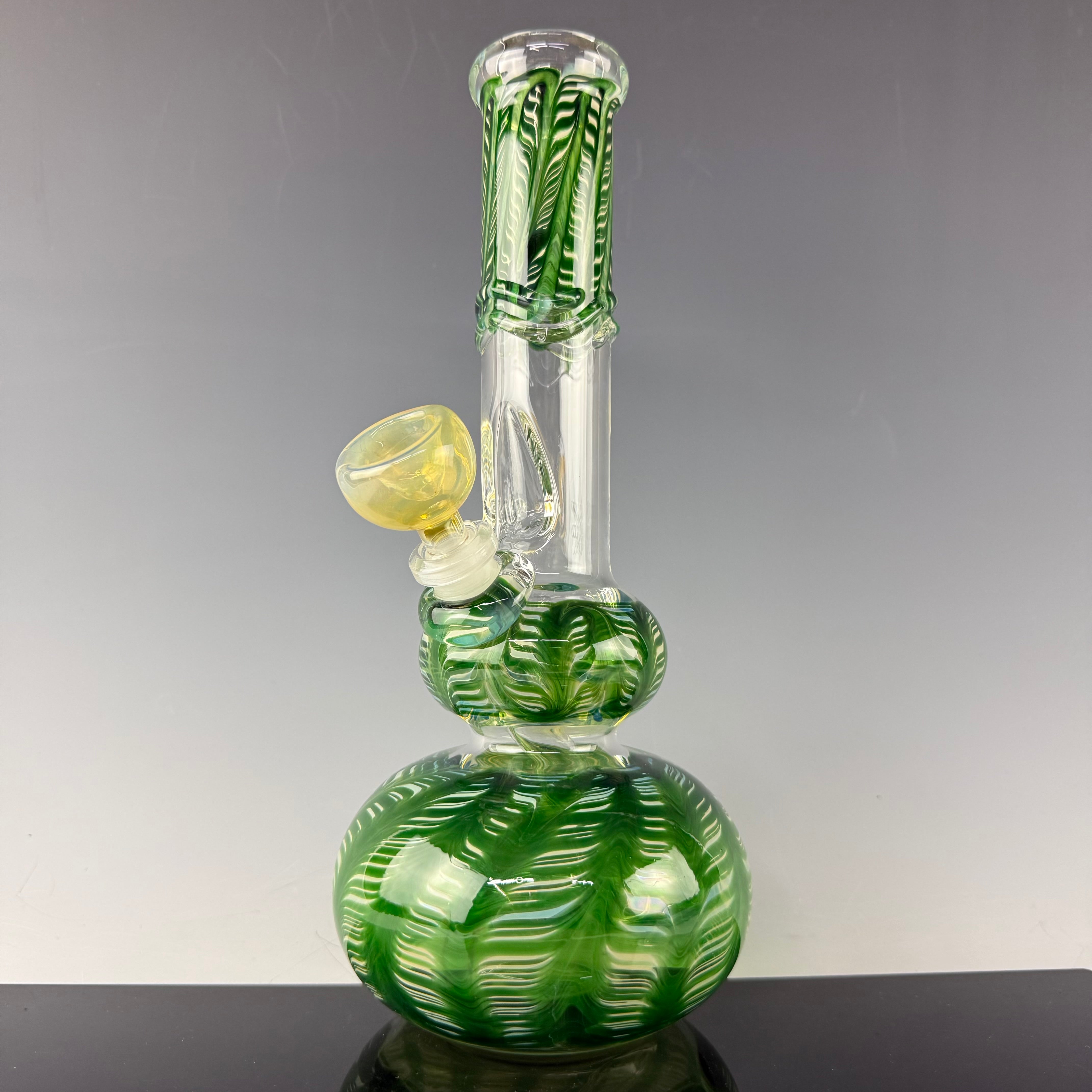 Wrap & Rake 38mm Double Bubble Waterpipe by Mary Jane's Glass