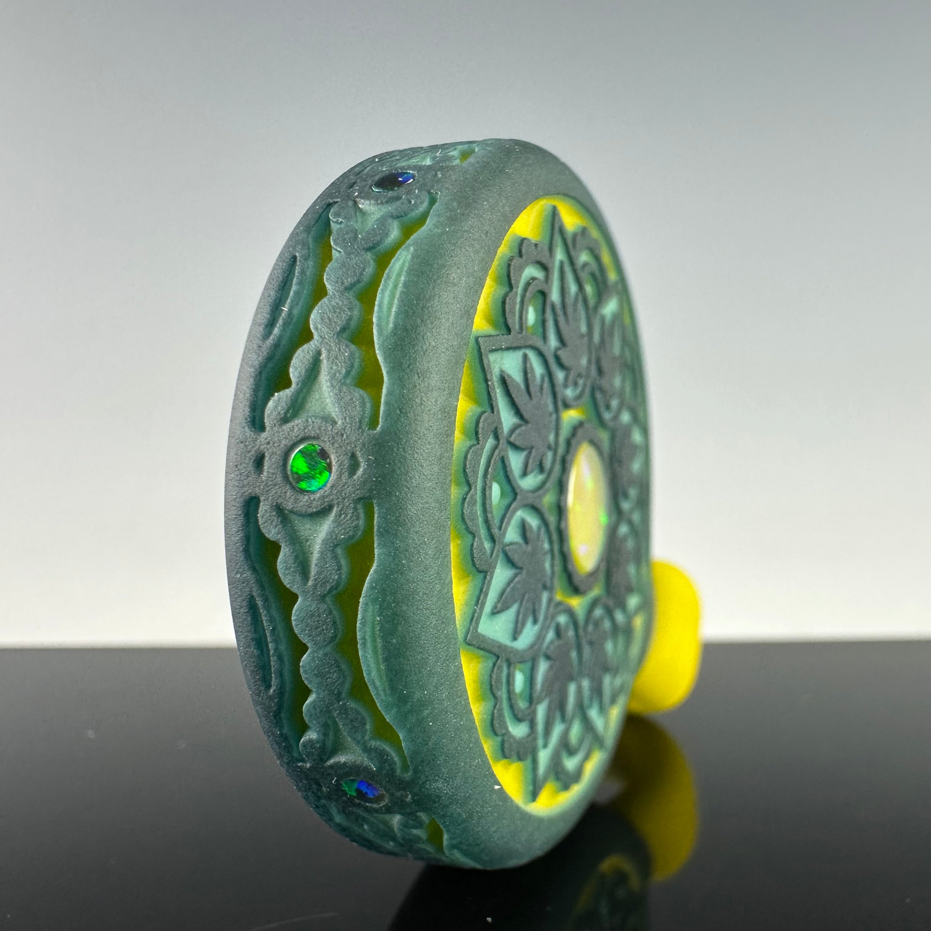 "Cannabis Mandala" Pendant by GlassMaze