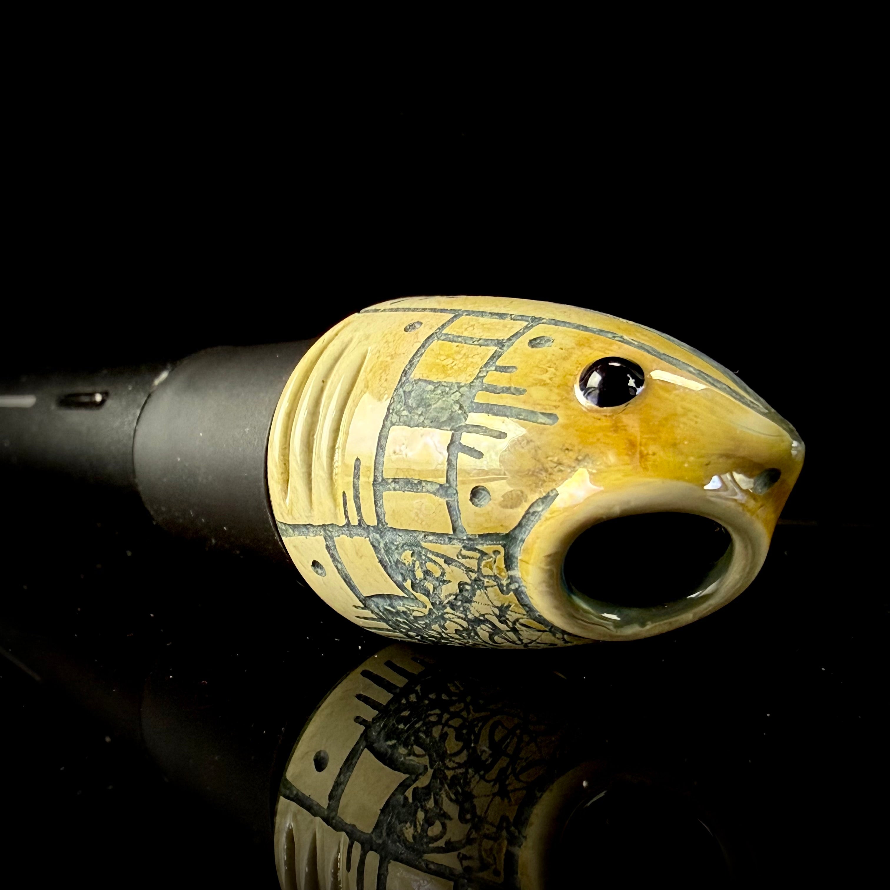 Hand Carved "Shark" Pivot Top by Corey Clark X Sweers Glass