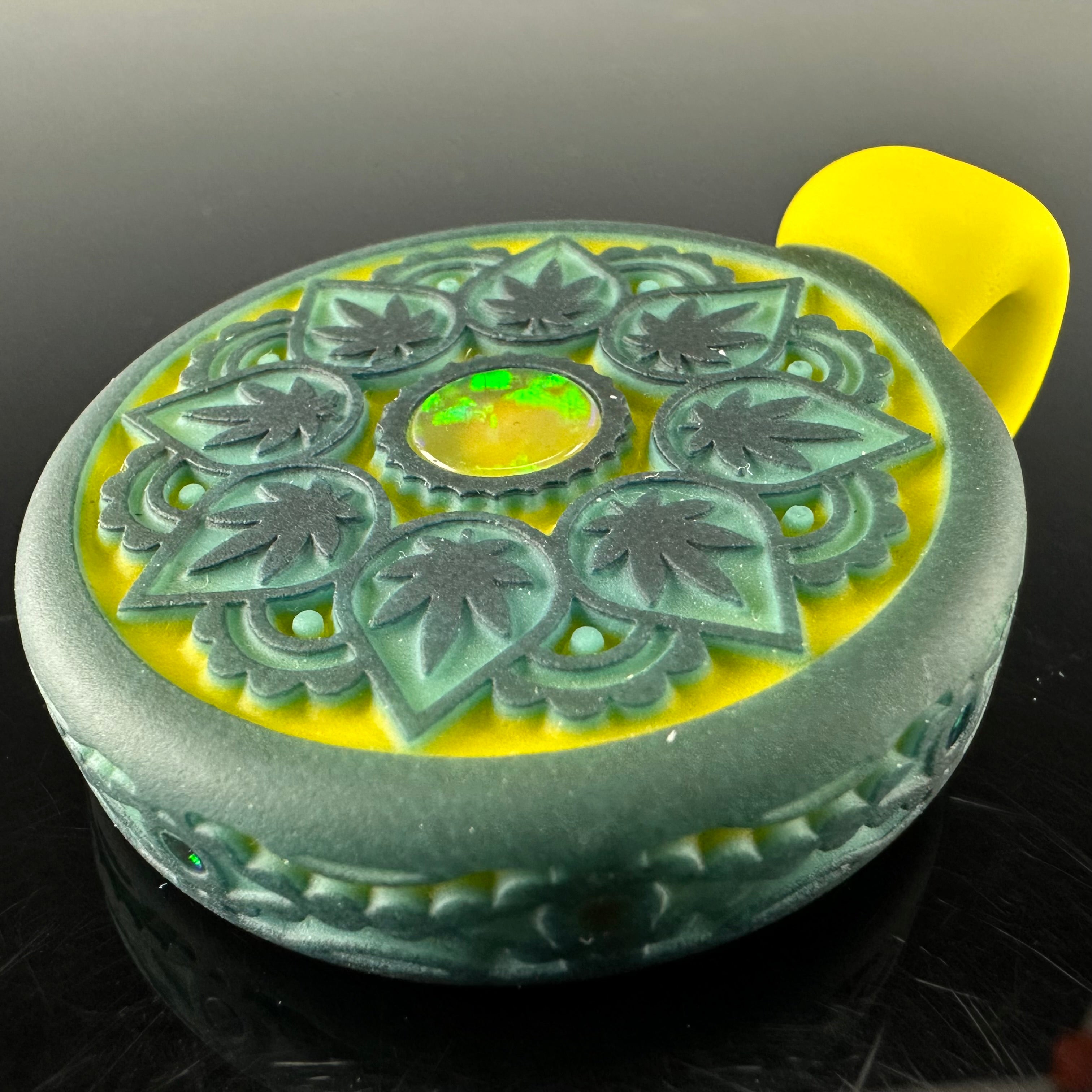 "Cannabis Mandala" Pendant by GlassMaze