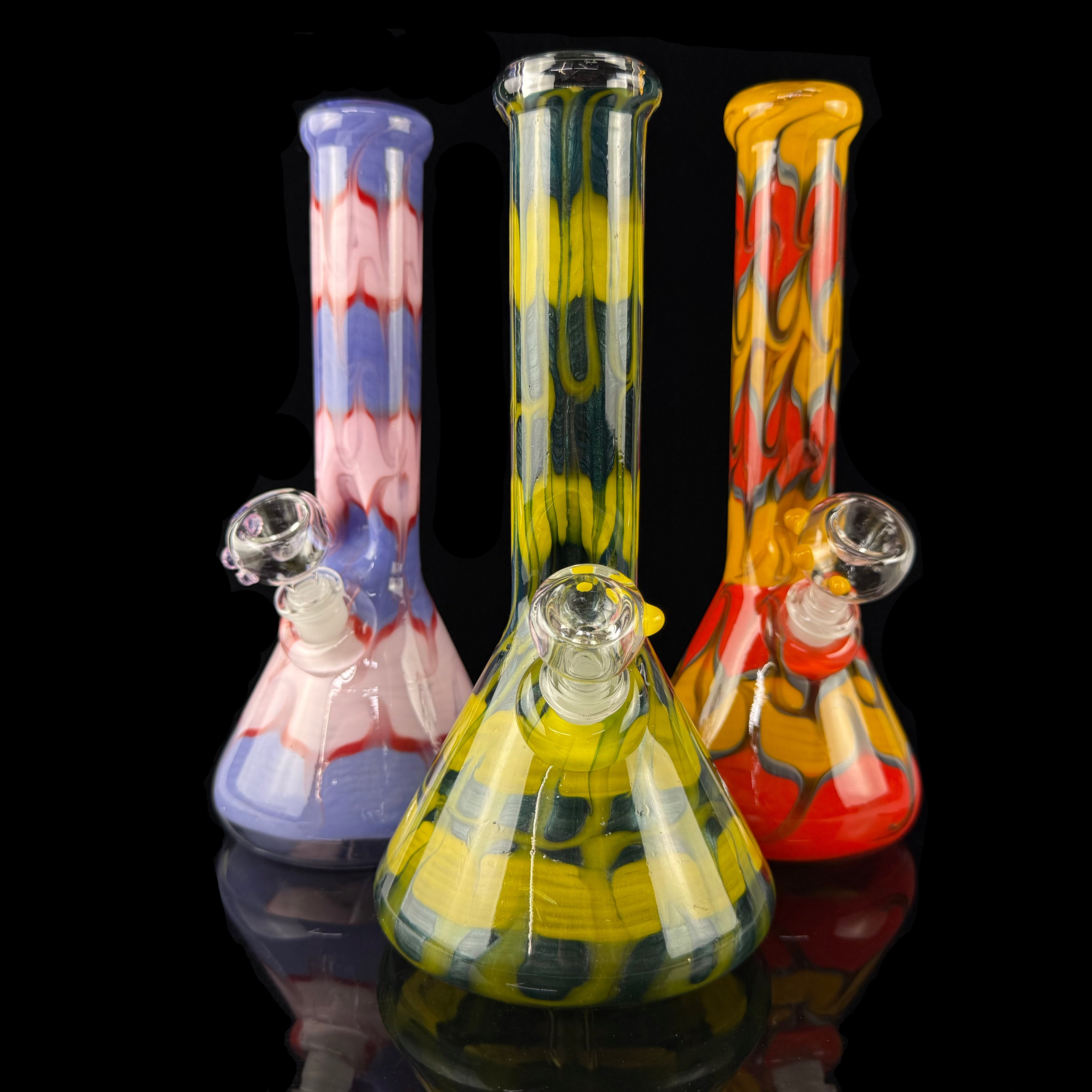 Full Color Surface Worked 38mm Waterpipe by Mary Jane's Glass