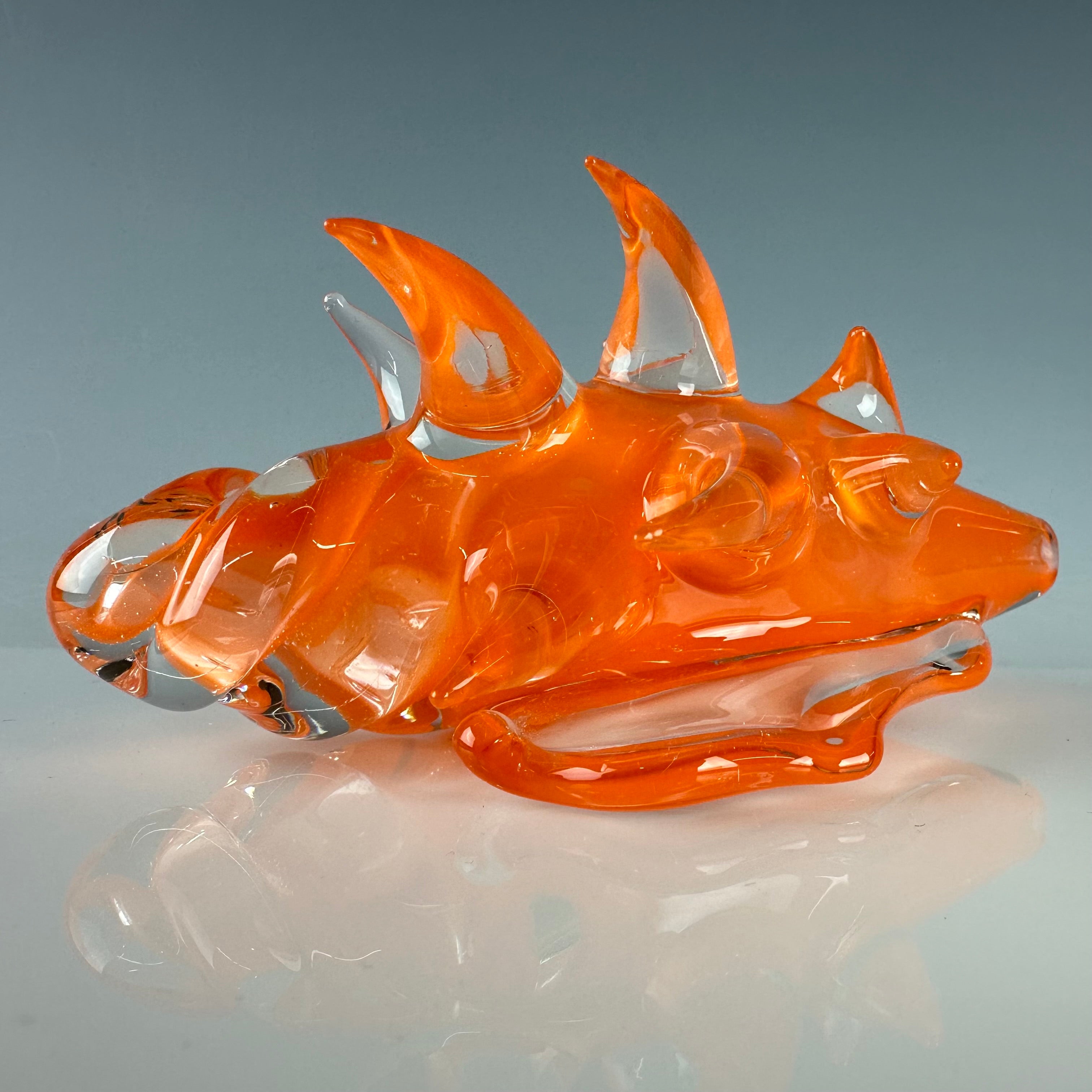 "Orange Crayon" Spiked Seashell Handpipe by Christina Cody