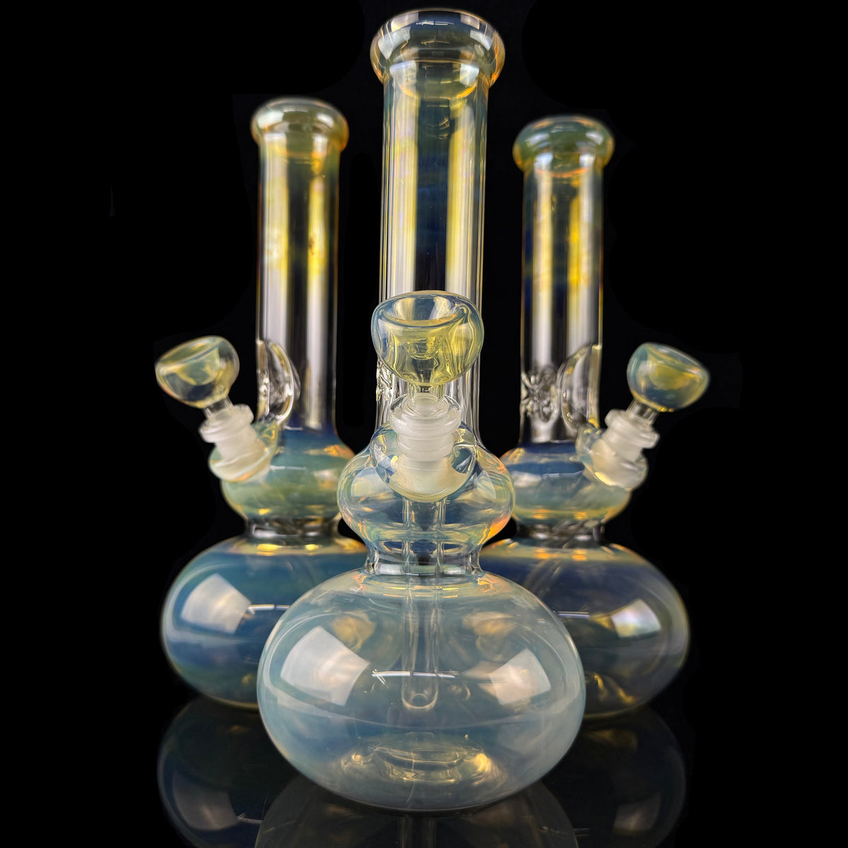Fumed 38mm Double Bubble Waterpipe by Mary Jane's Glass