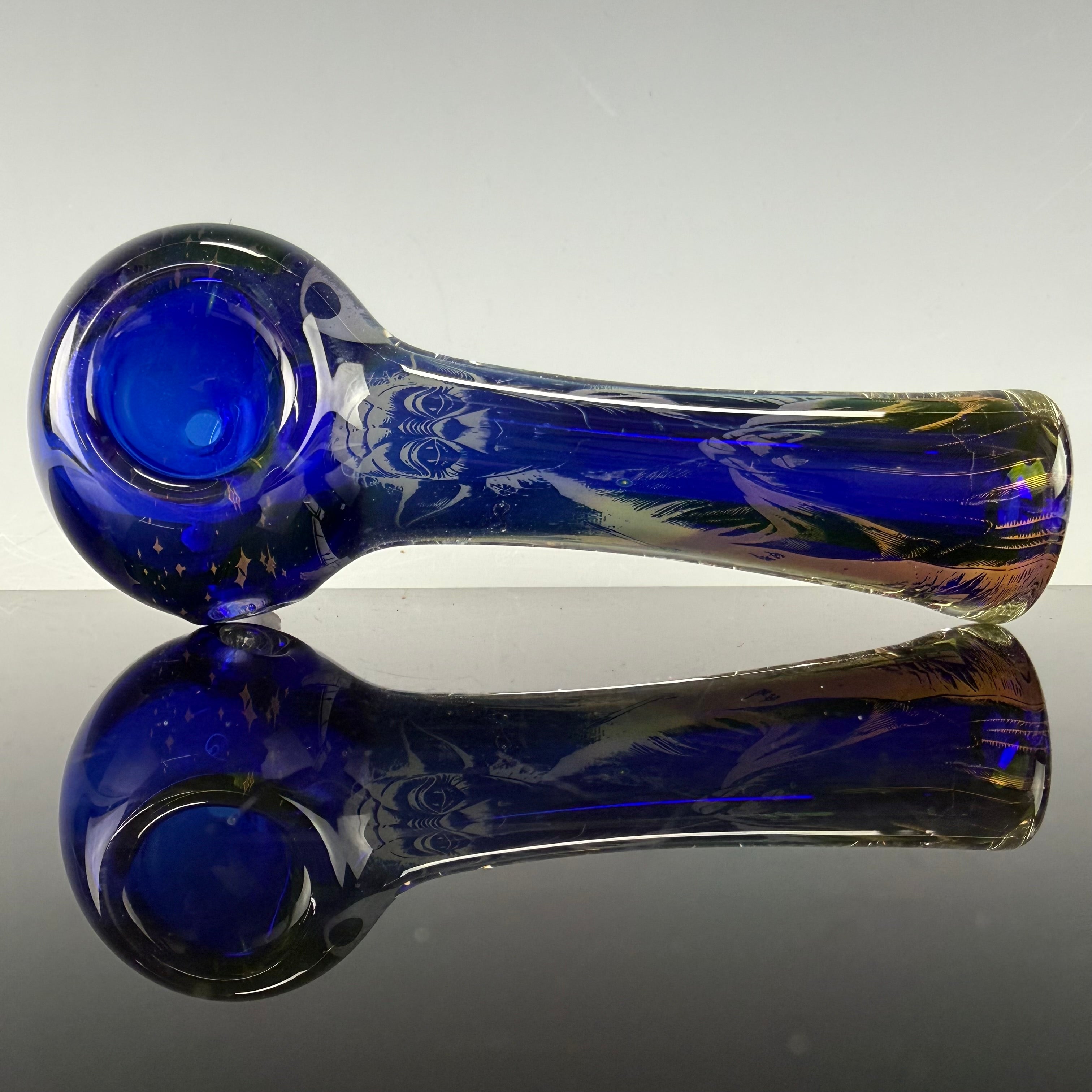 "Yoda" Laser Etched Handpipe by Elevator Glass