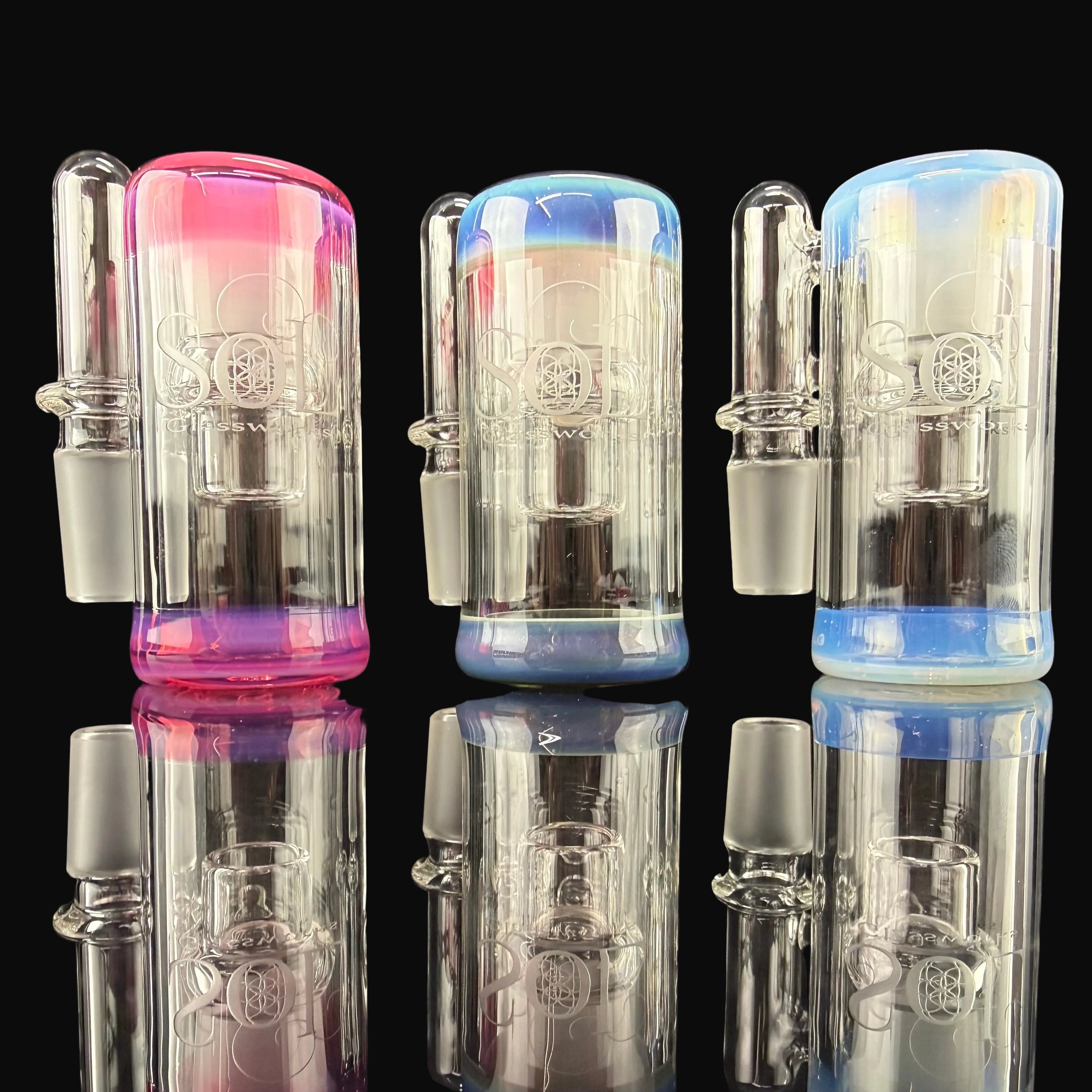 Color Accented 18mm Dry Catcher by SOL Glassworks