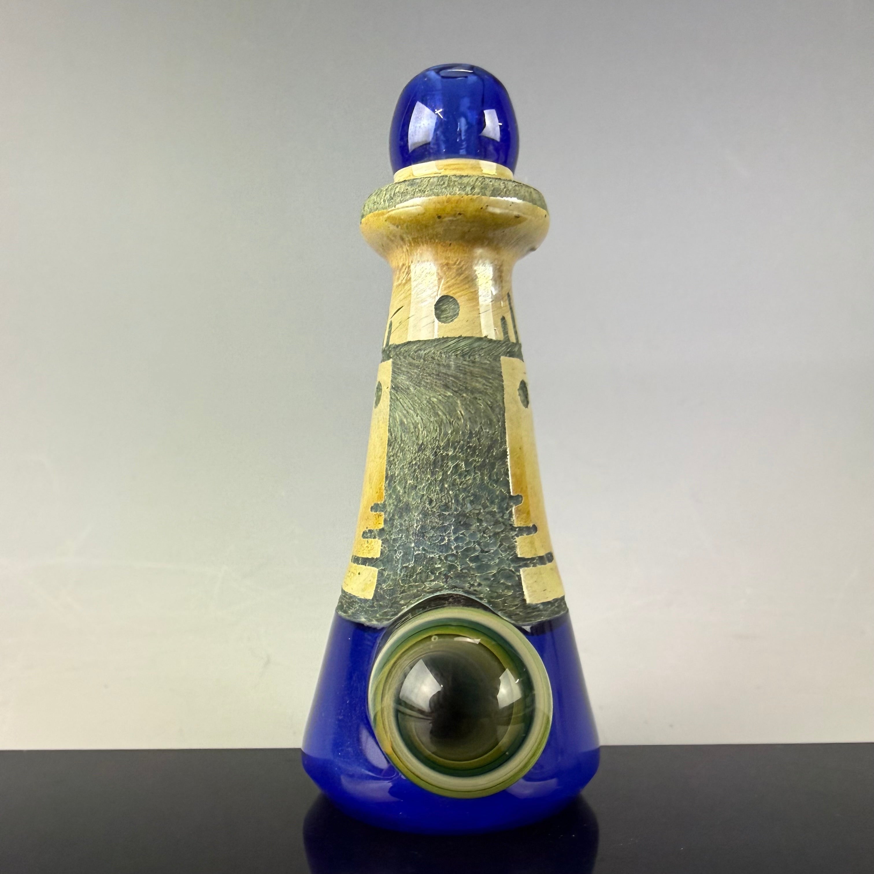 "Trillian Blue" Handcarved Chillum by Corey Clark