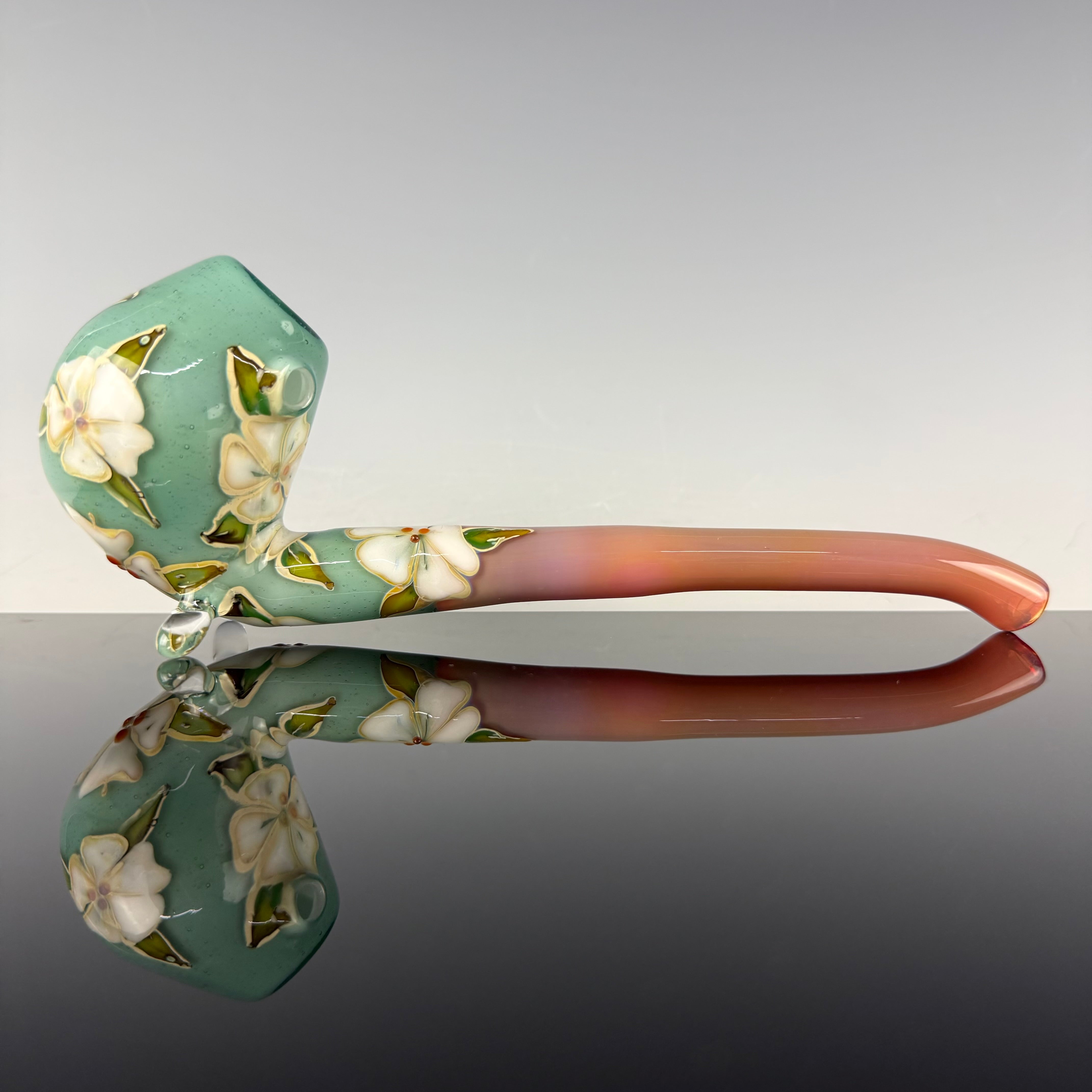 Aqua Azul "Floral" Sherlock by Sarita Glass