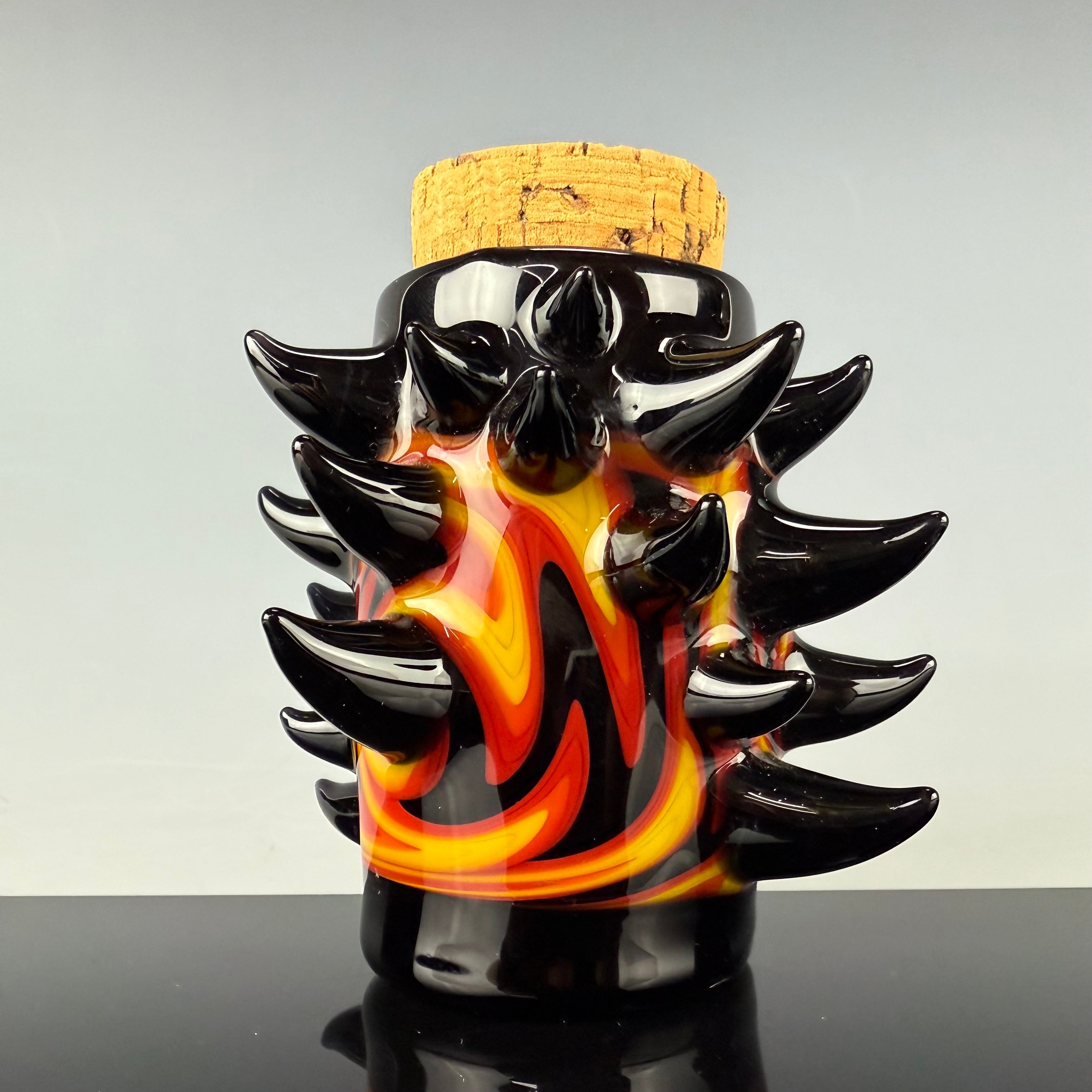 "Multicolor Wig Wag" Spiked Nug Jar by Carsten Carlile
