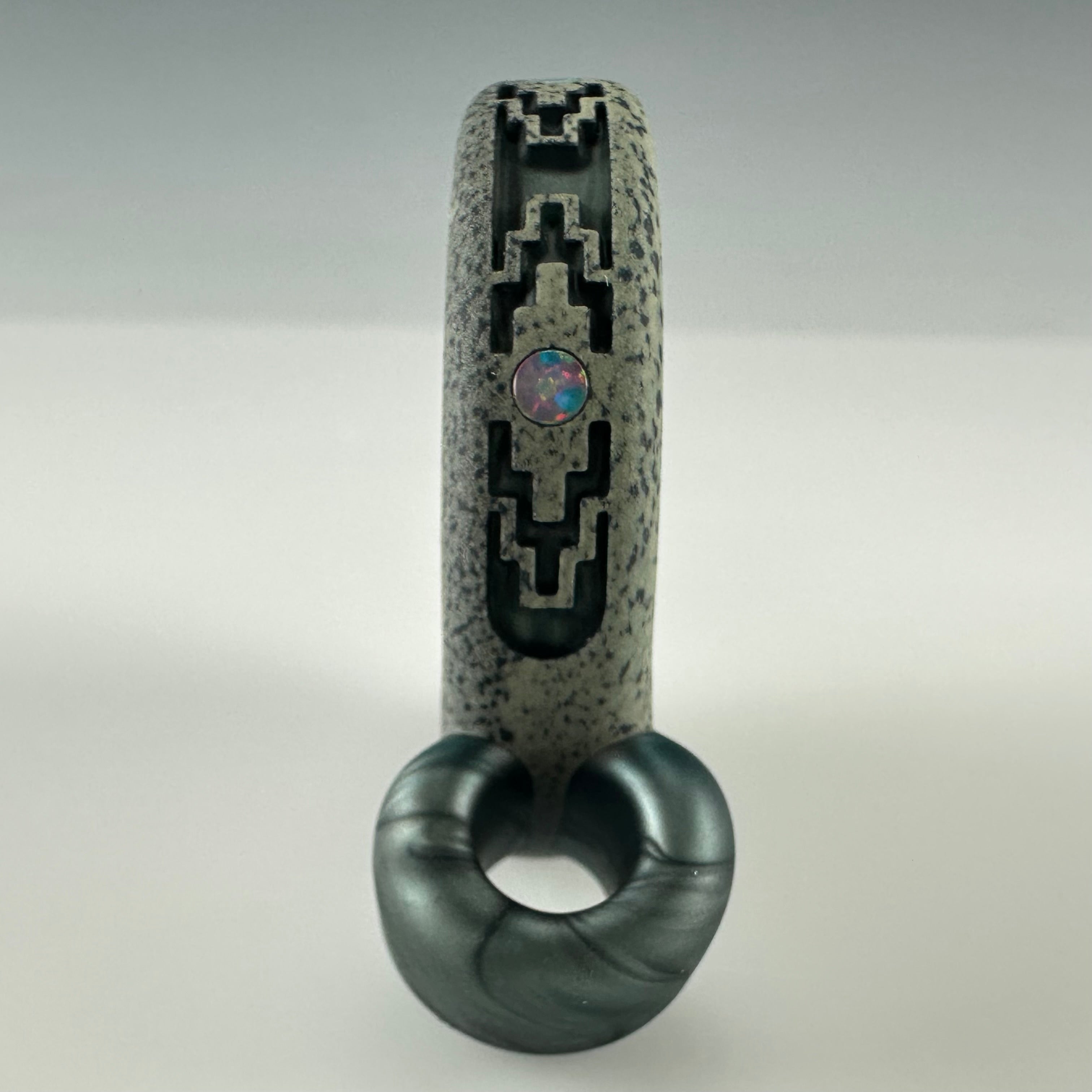 "Mayan Temple" Sandblasted Pendant by GlassMaze