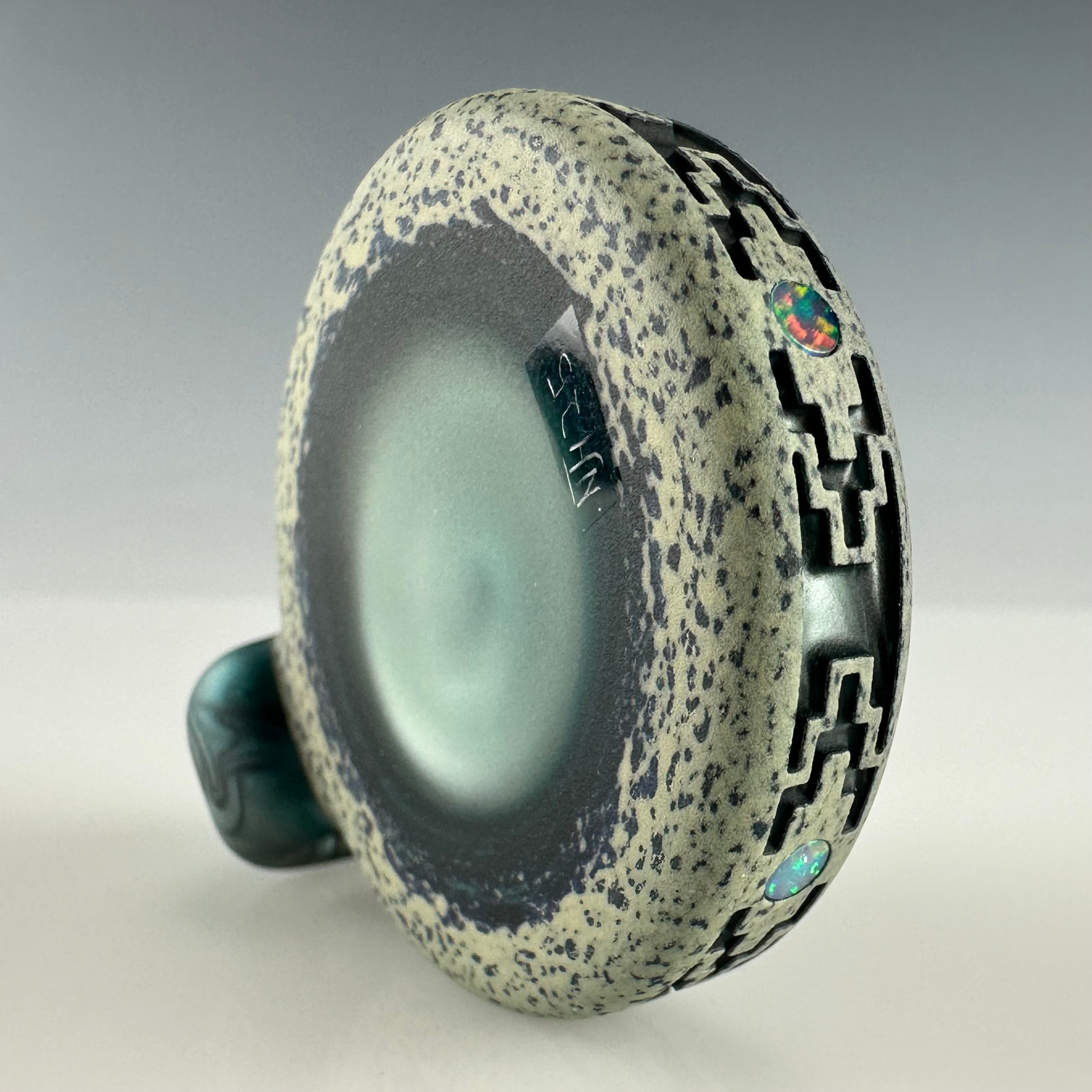 "Mayan Temple" Sandblasted Pendant by GlassMaze