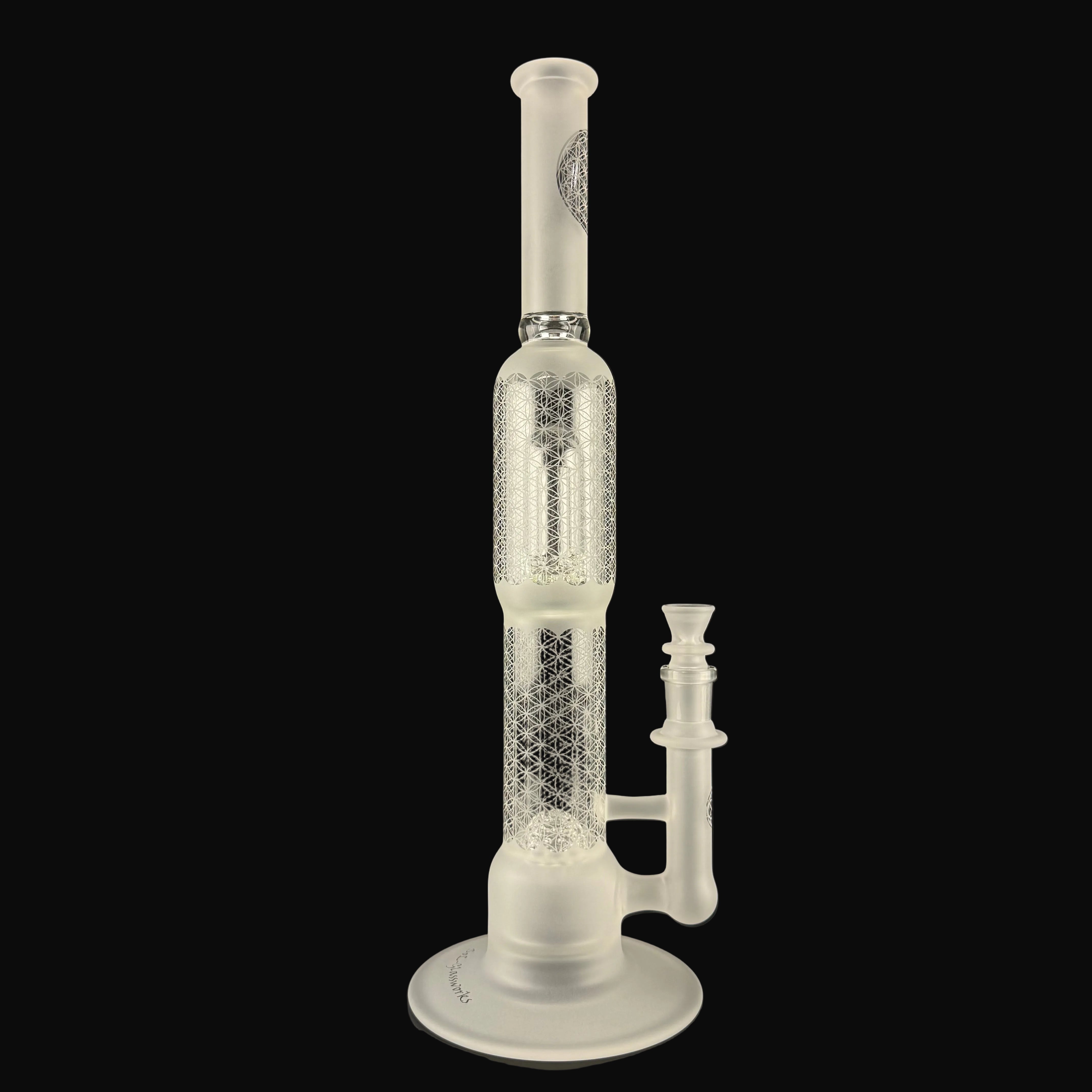 "Sacred G Etched" Dub Lace Sphere V3 by SOL Glassworks