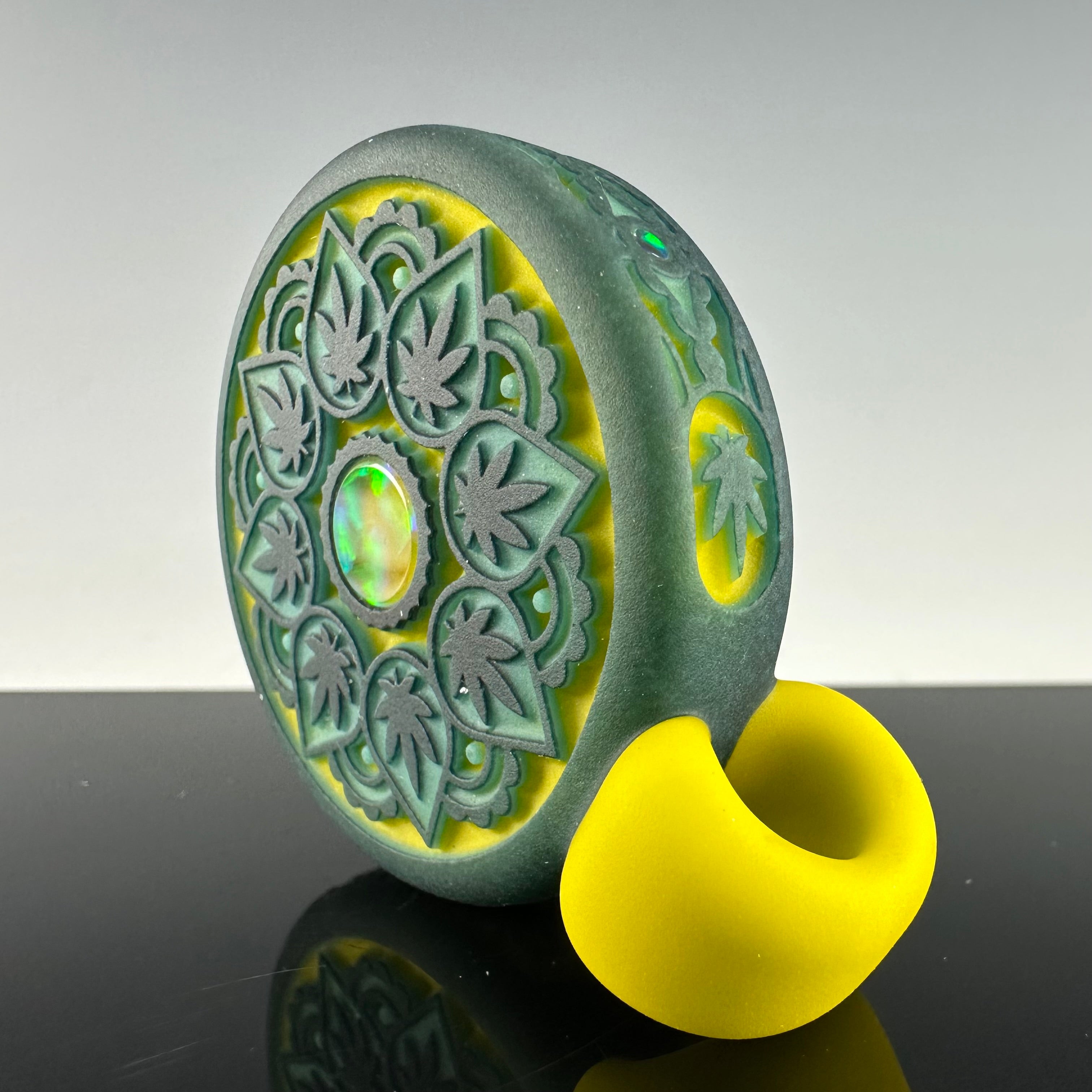 "Cannabis Mandala" Pendant by GlassMaze