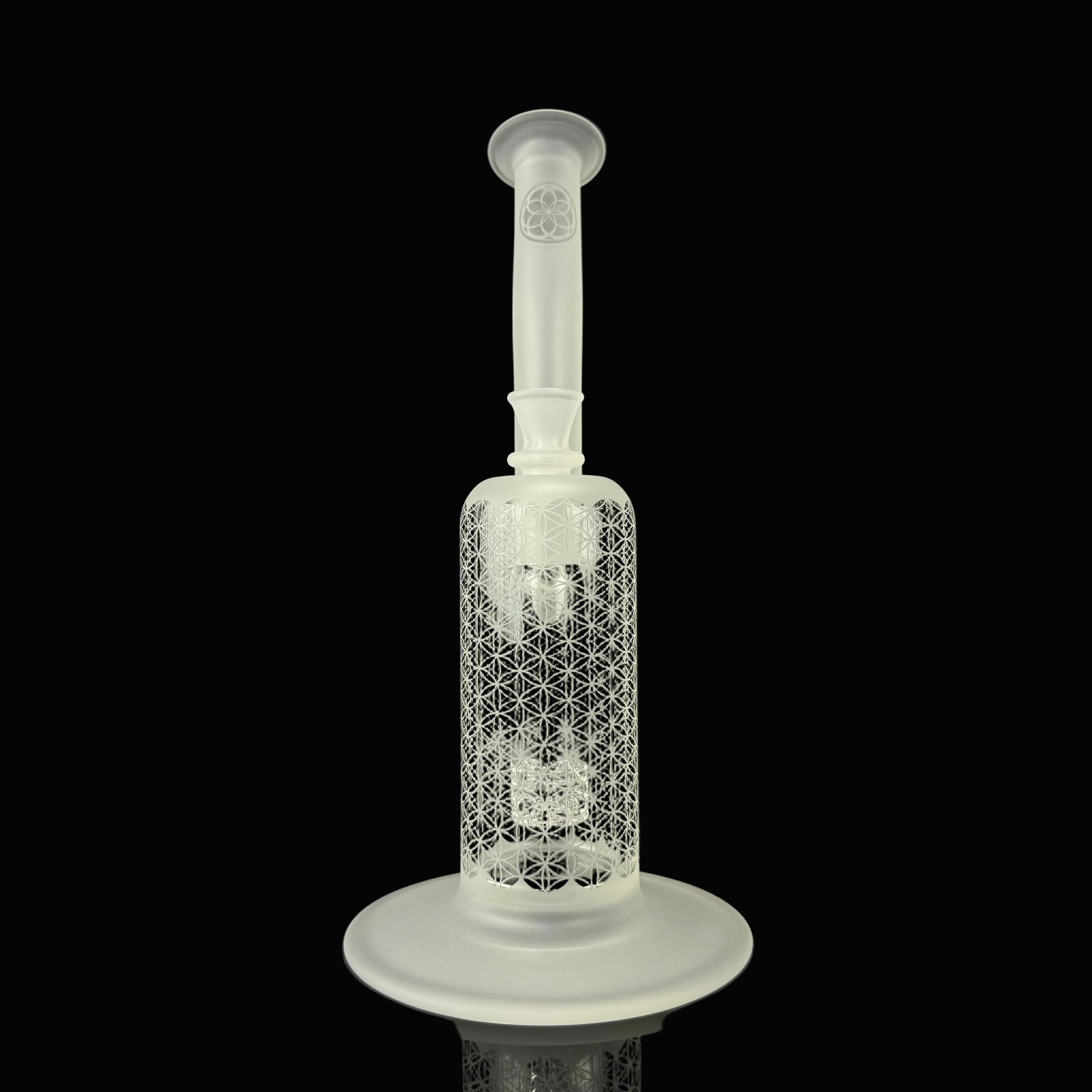 SOL Lace Perc Sherlock Bubbler "Sacred G Etched" by SOL Glassworks
