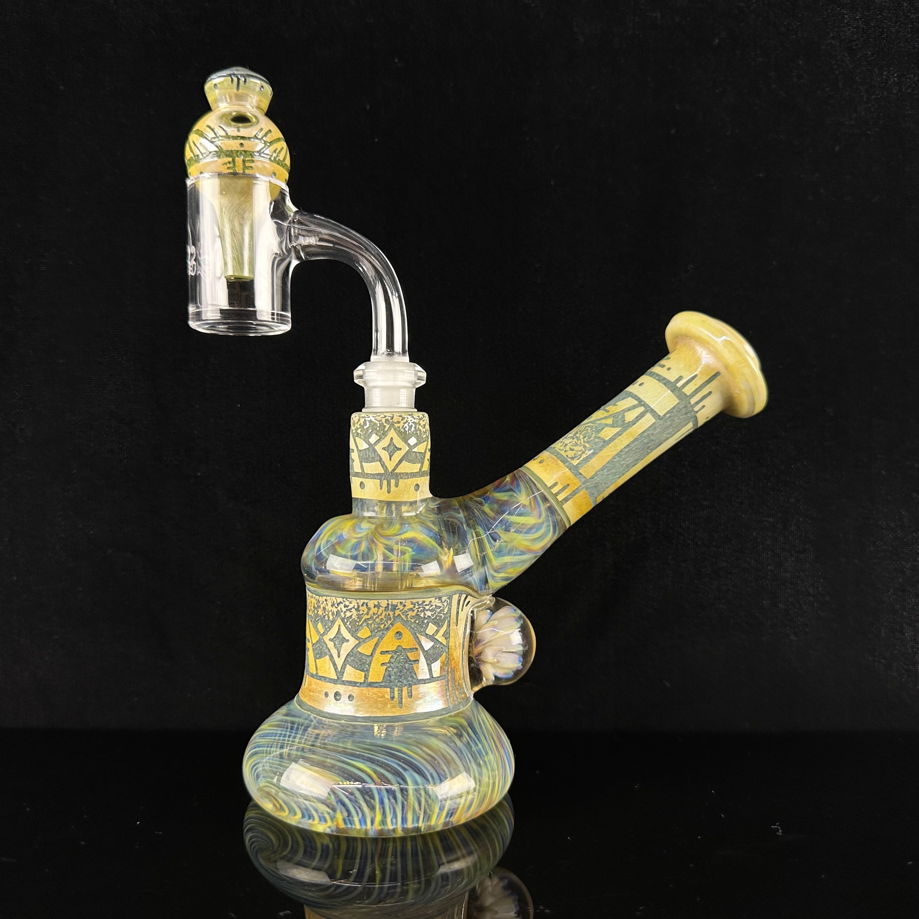 "Blue Moon & Fume" Hand-carved Rig by Corey Clark
