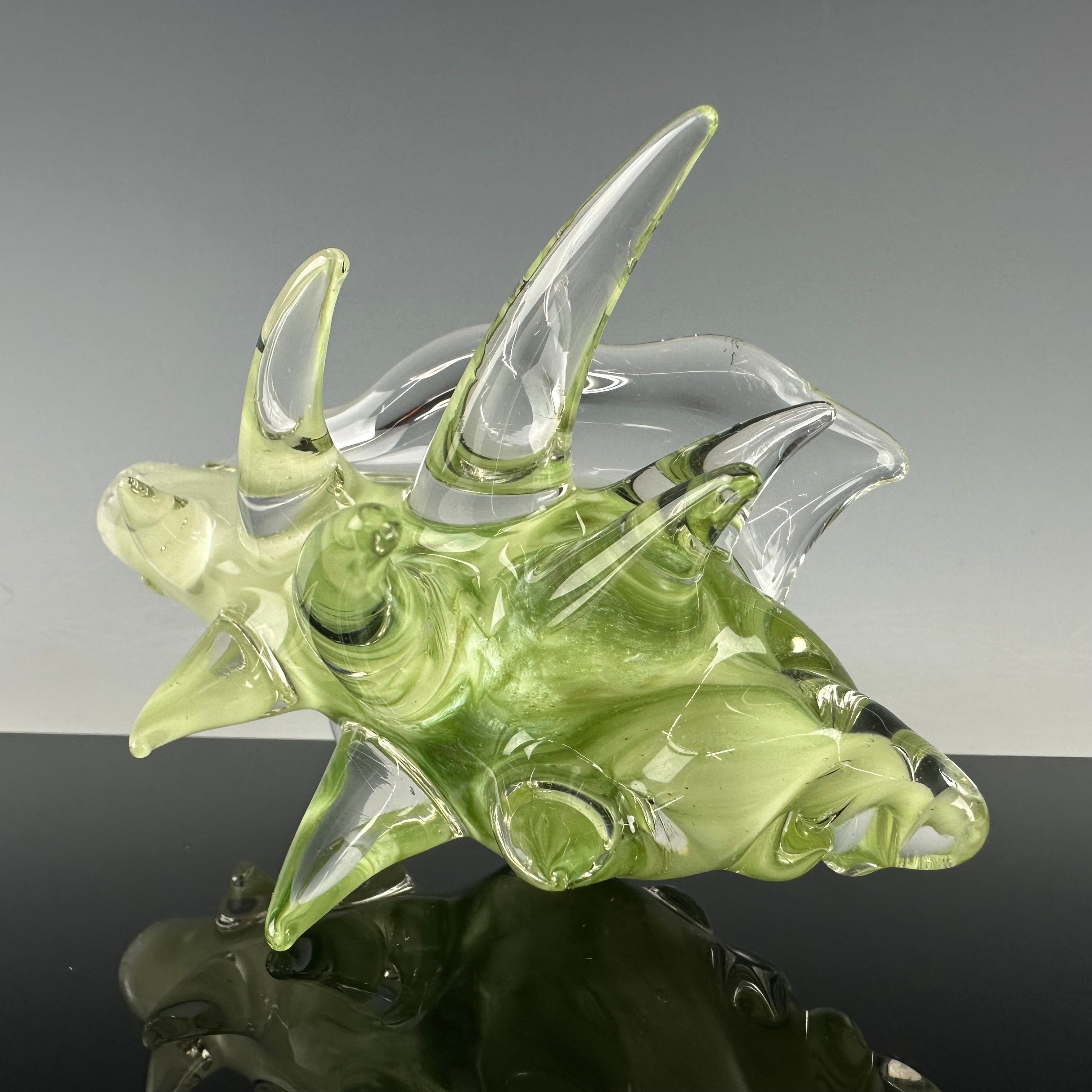 "Slyme & Sparkly Moss" Spiked Seashell Handpipe by Christina Cody