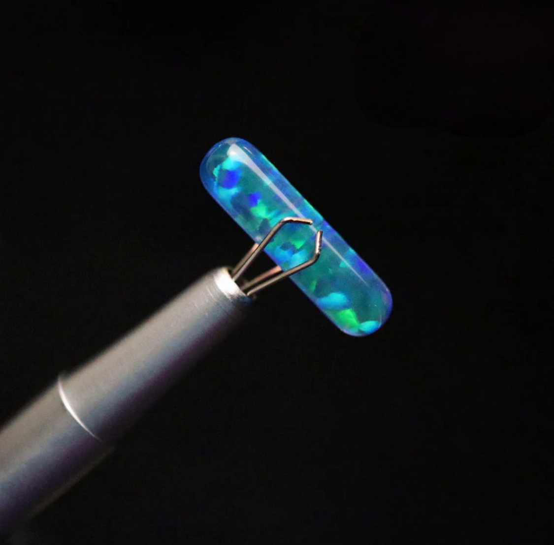Blue Opal Terp Slurper Pillar (Fits 25mm Banger) by Ruby Pearl Co.