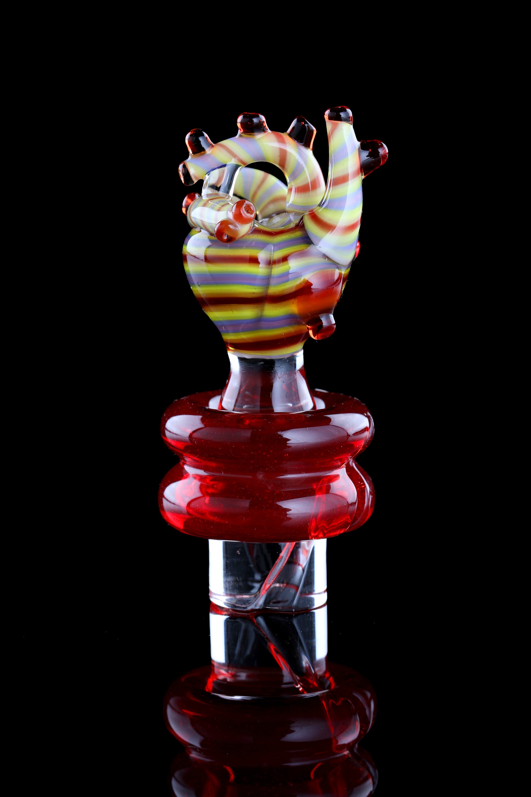 Multicolor Lineworked "Anatomical Heart" 3DXL Rockulus by One Trick Pony X Mandella Glass