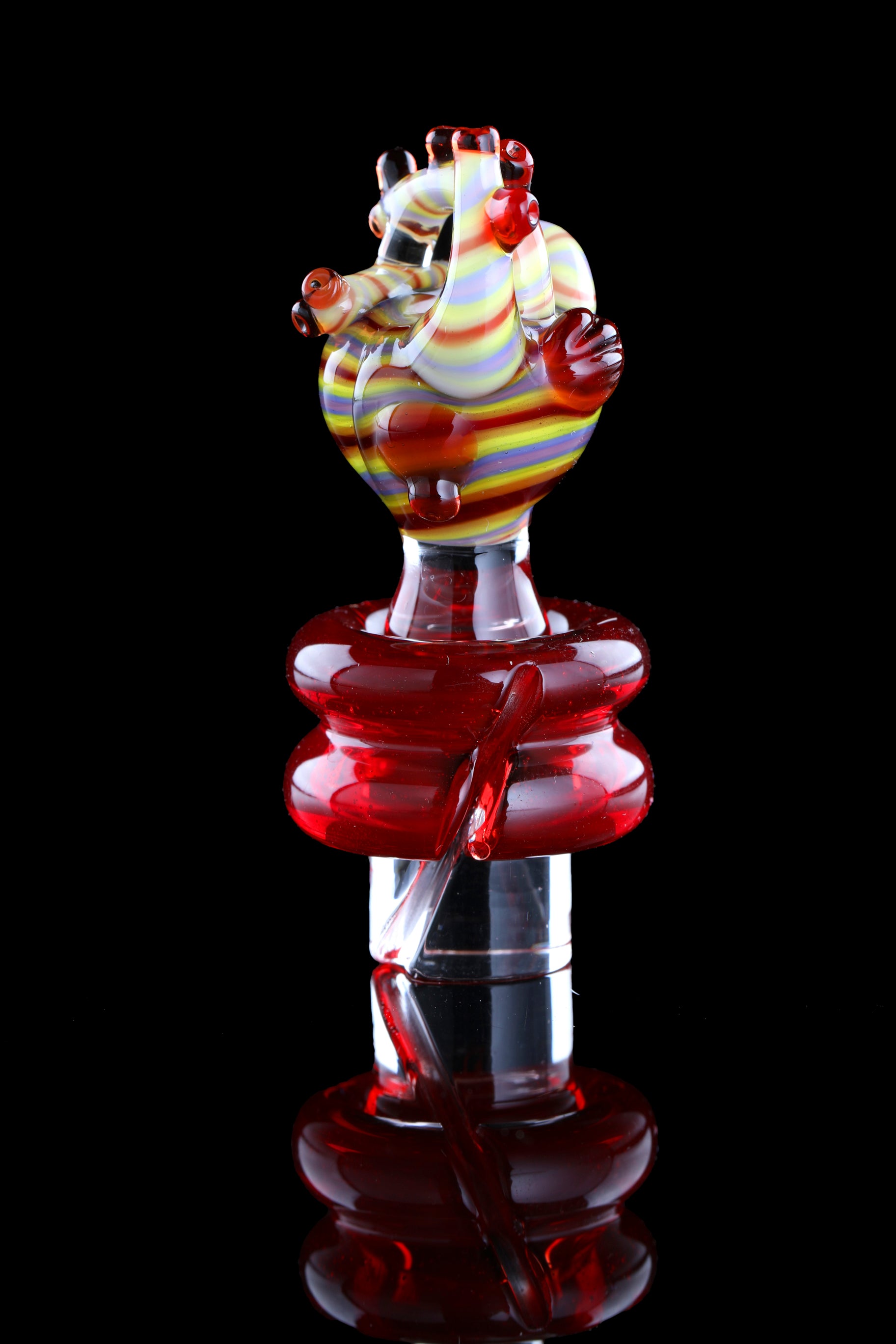 Multicolor Lineworked "Anatomical Heart" 3DXL Rockulus by One Trick Pony X Mandella Glass