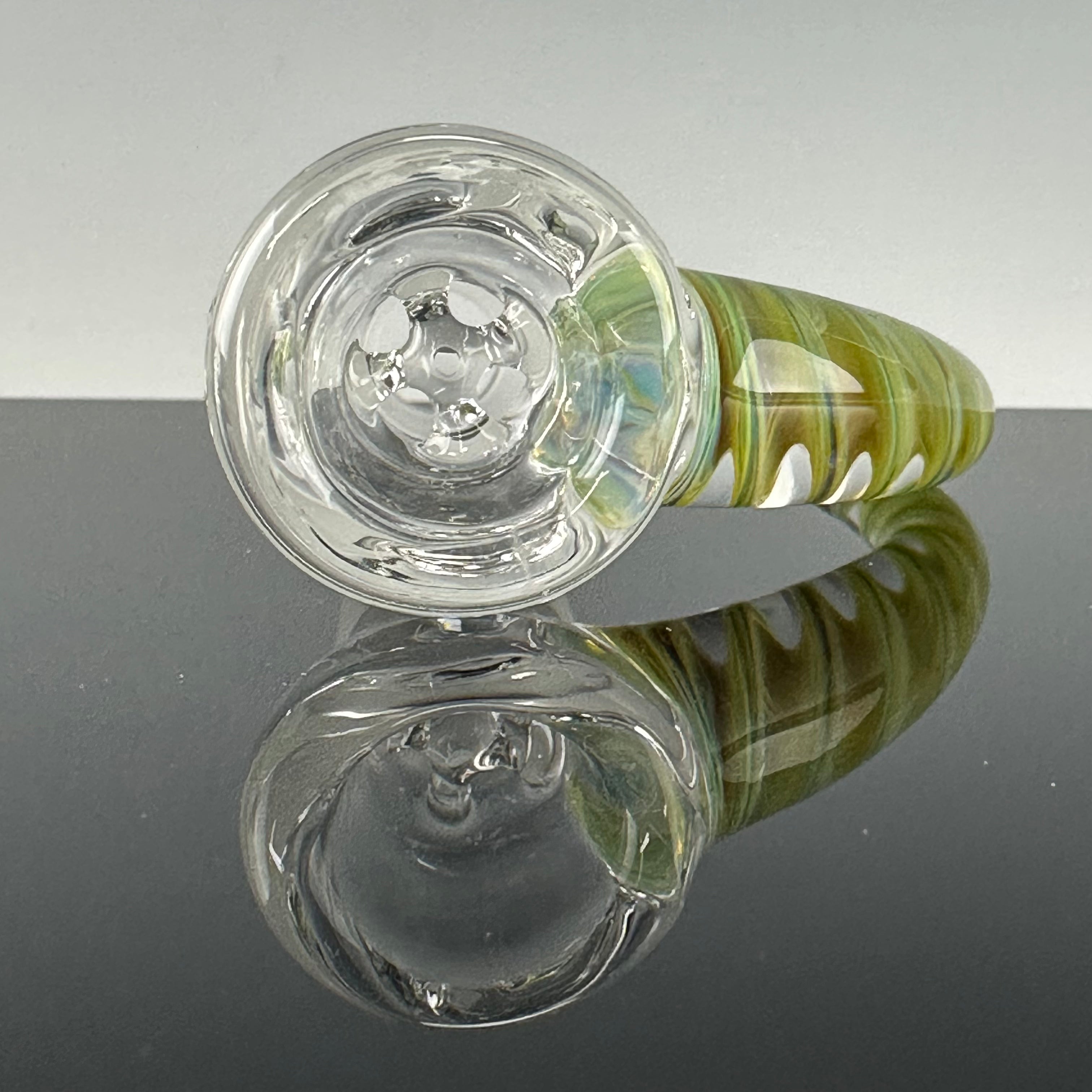 "Mystery Adventurine" Partial Accent 14mm 4 Hole Slide by Moose Glass