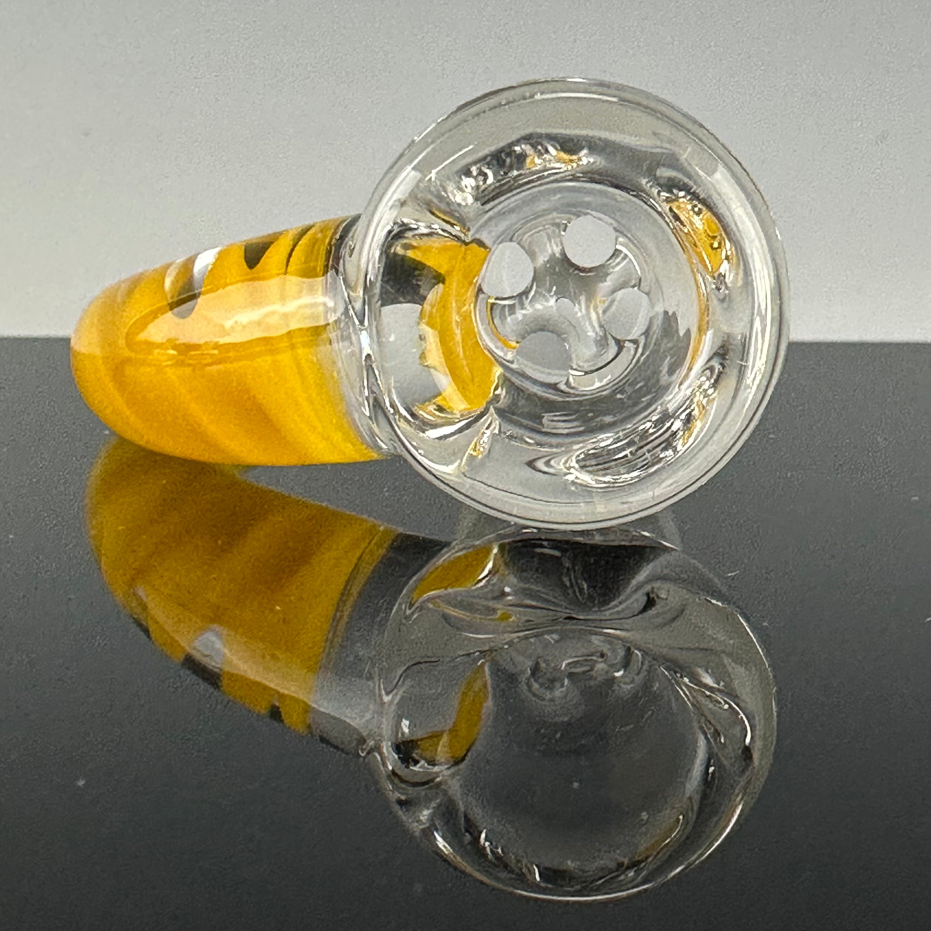 "Goldenrod" Partial Accent 14mm 4 Hole Slide by Moose Glass