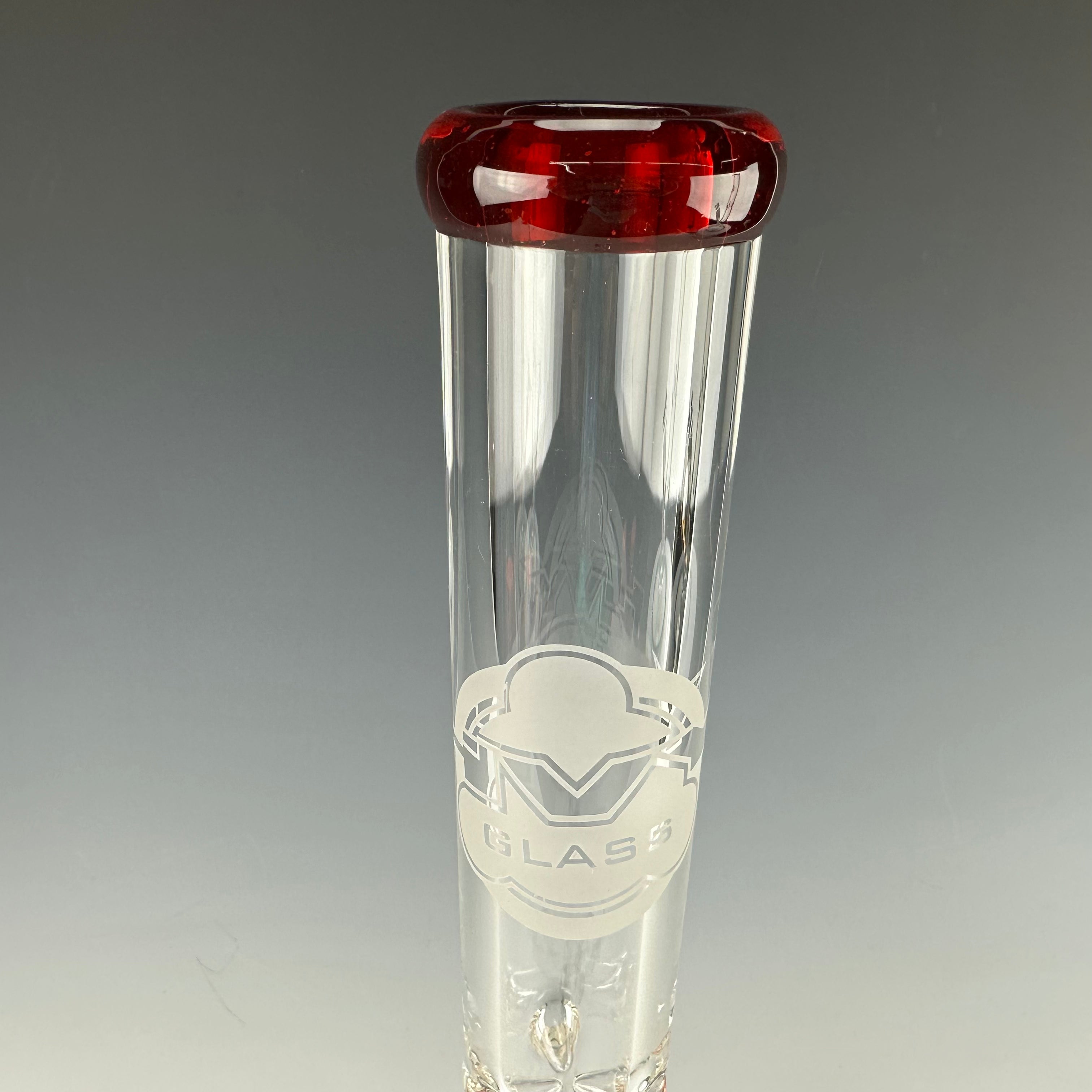 Accented 9mm Straight Waterpipe by HVY Glass
