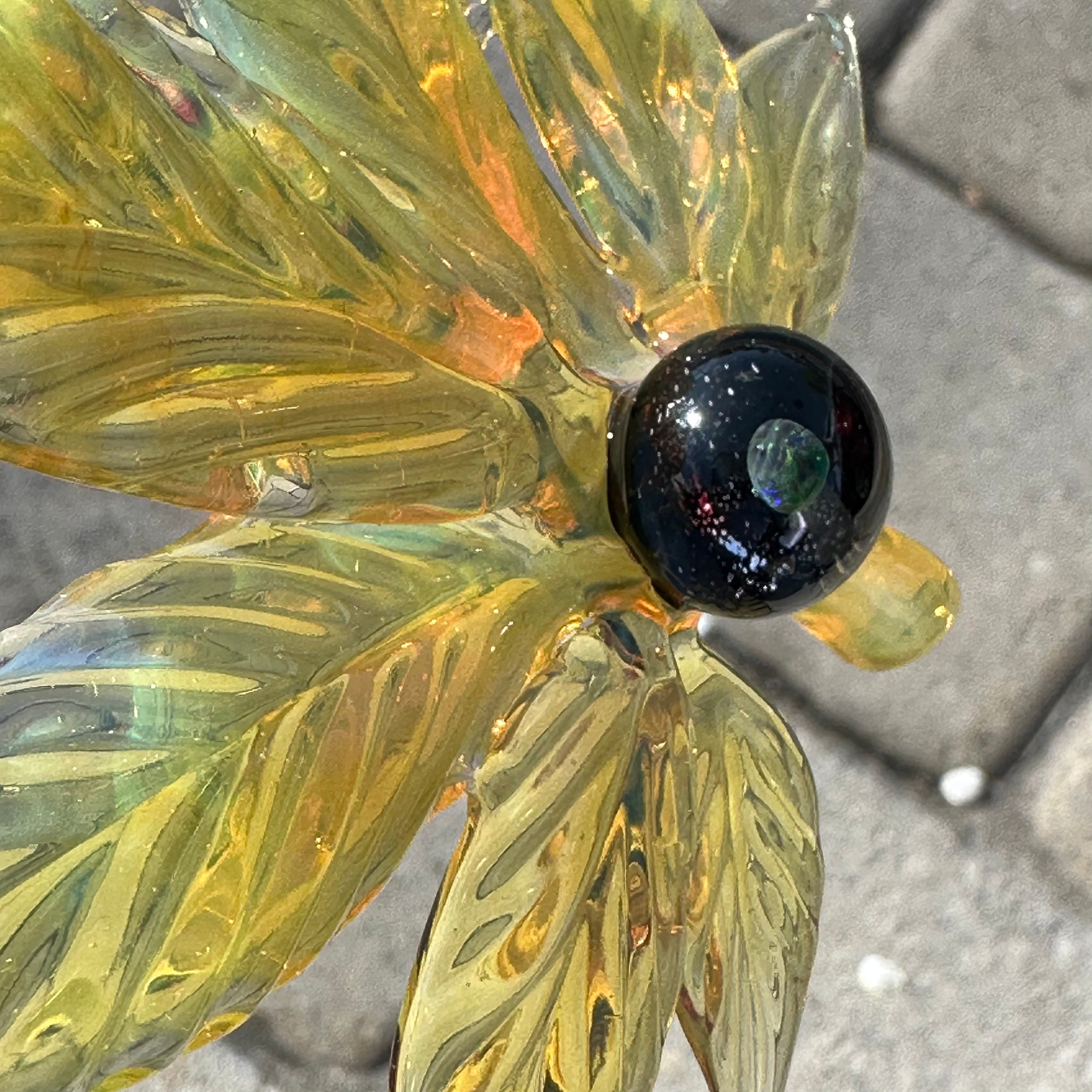 Cannabis Leaf Pendant by Xen Glass