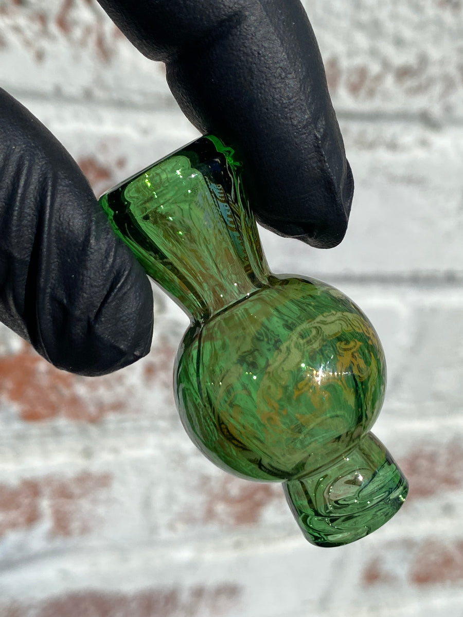 Emerald Green "Starbrood" Bubble/Spinner Cap by Mothership Glass Art
