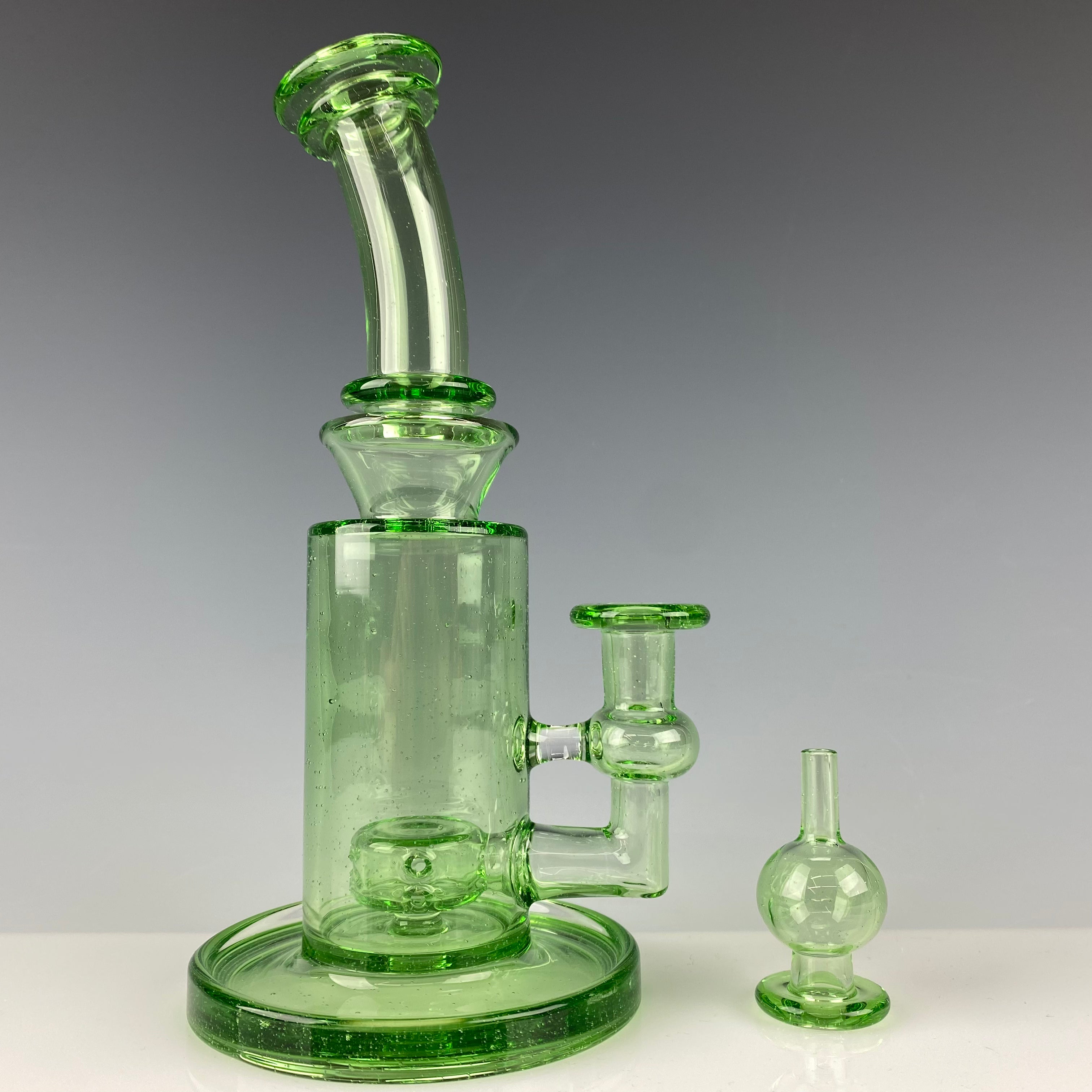 "Kryptonite" Mini Rig w/ Bubble Cap by Eric Law Glass
